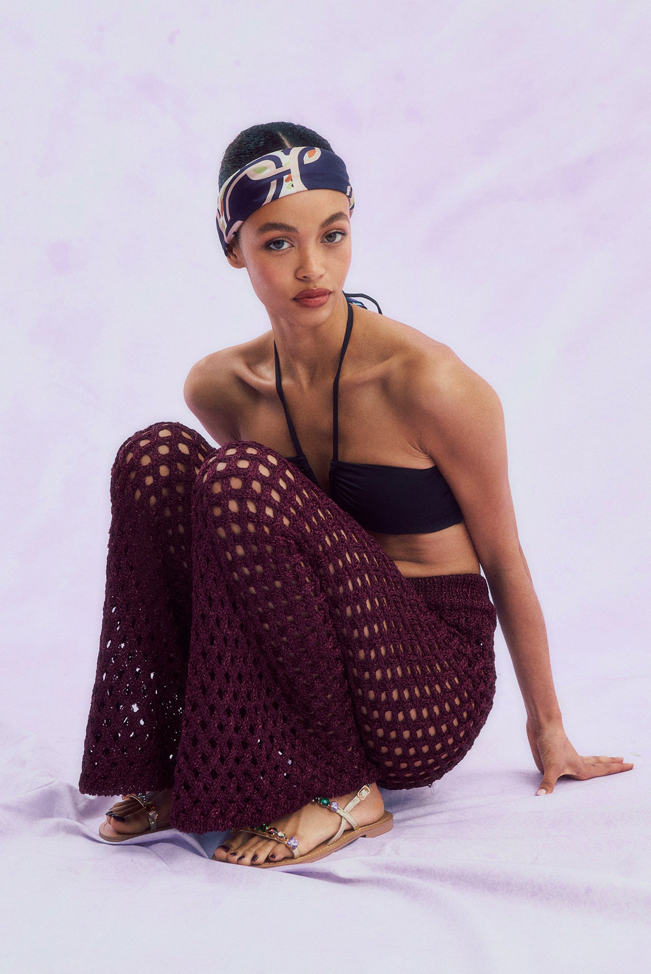 Wine Do Reis Openwork Pants