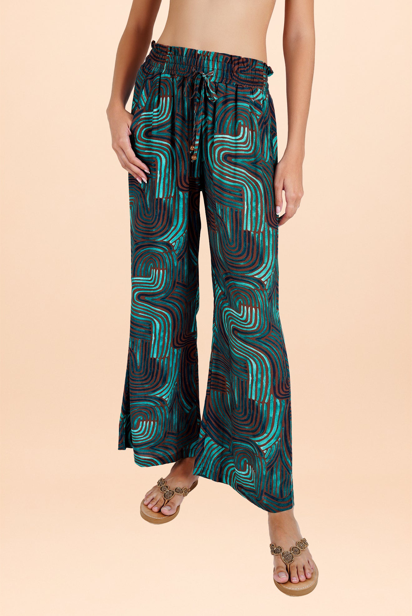 Cacao Printed Palazzo Pants