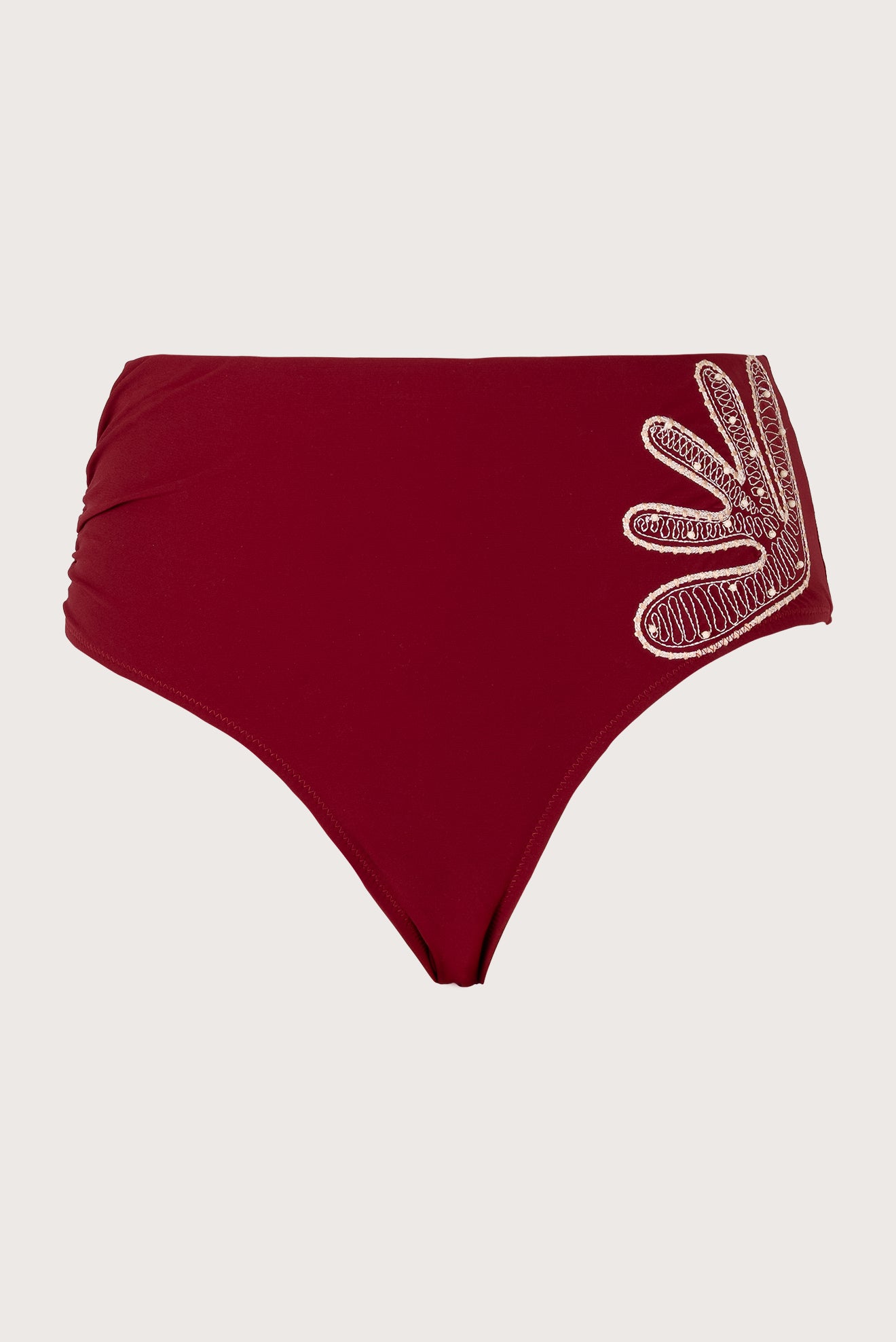 Caraiba Wine High-Waist Embroidered Bottom