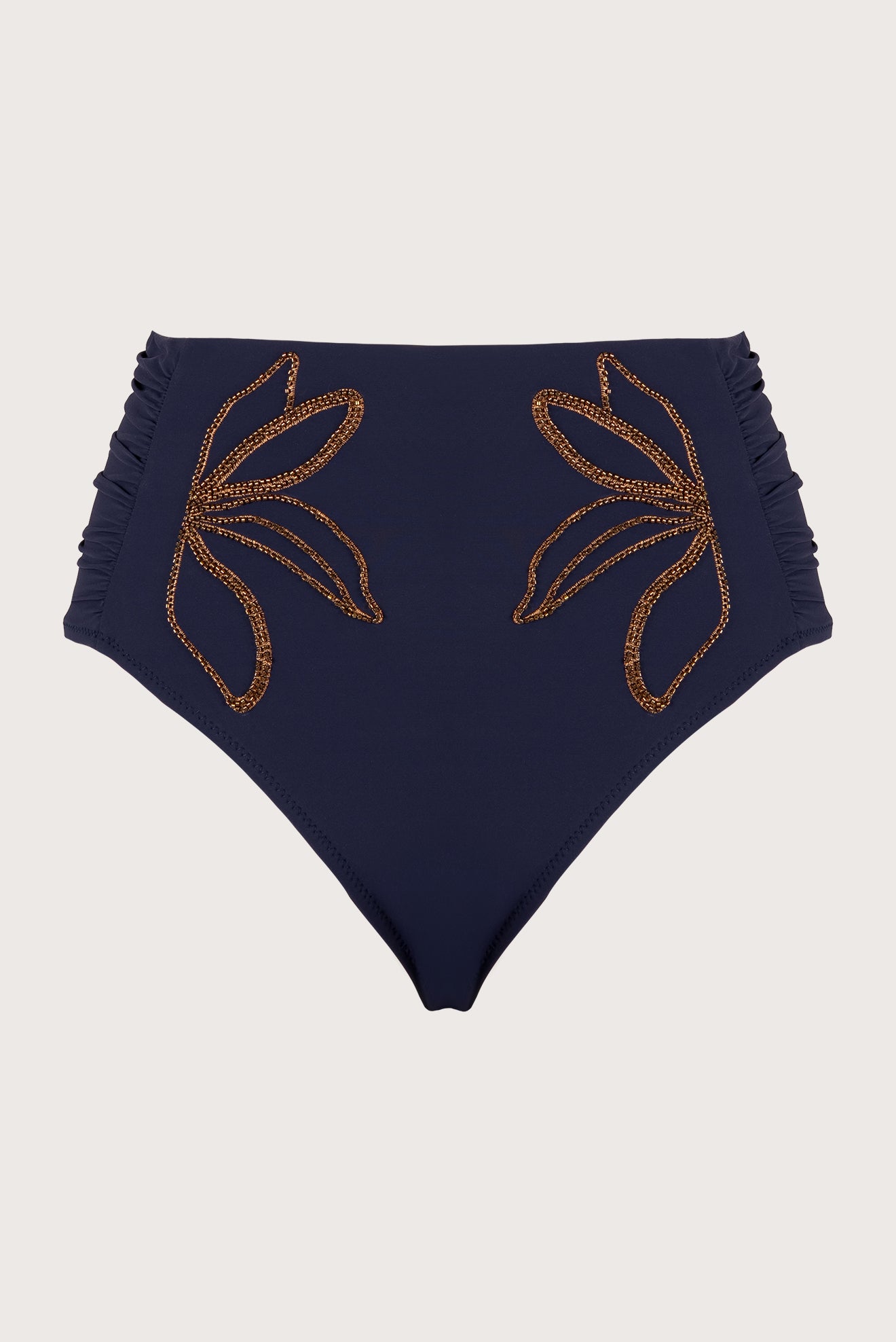 Pipa High-Waist Ruched Embroidered Bottom