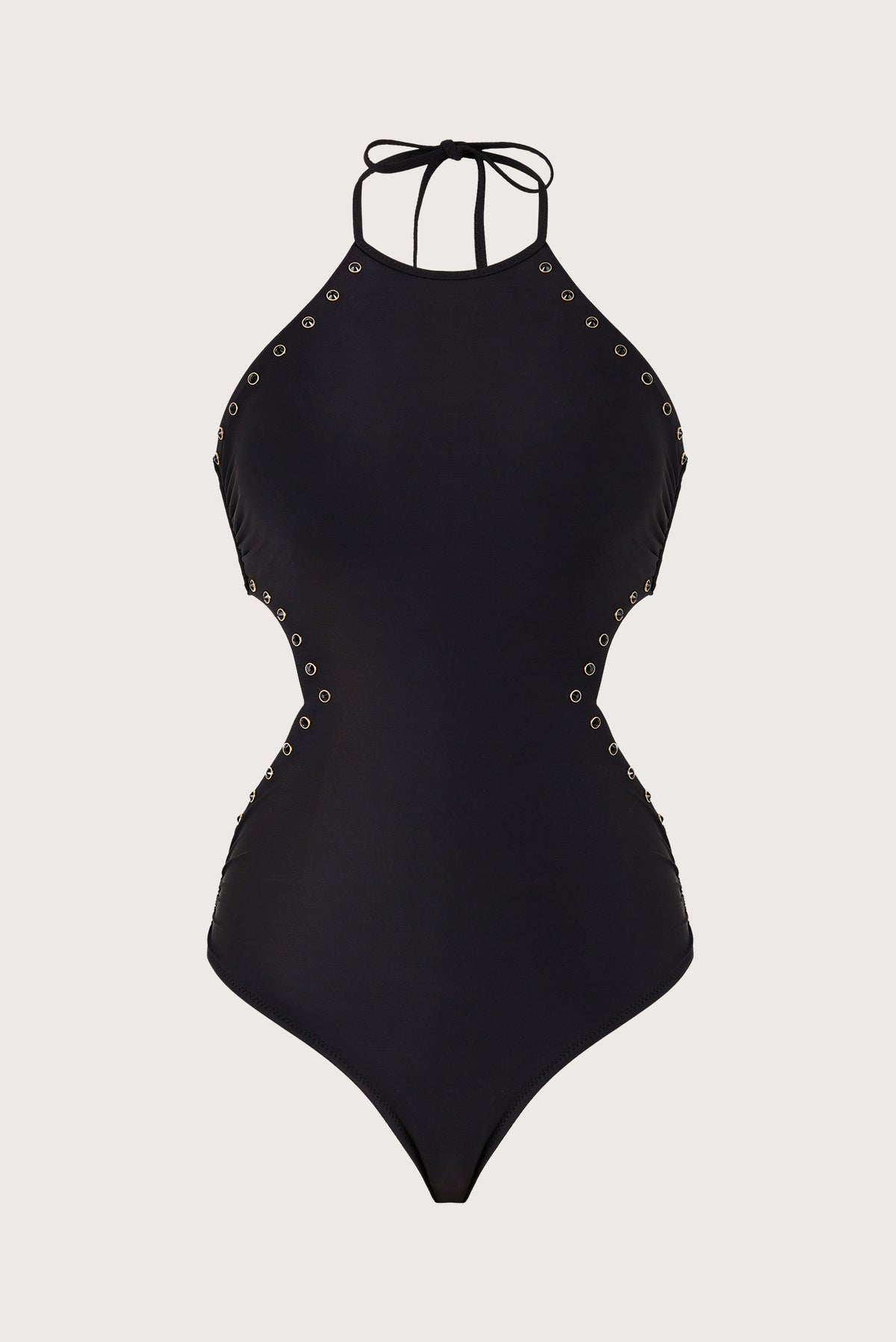 Azura Negro high-halter one-piece swimsuit