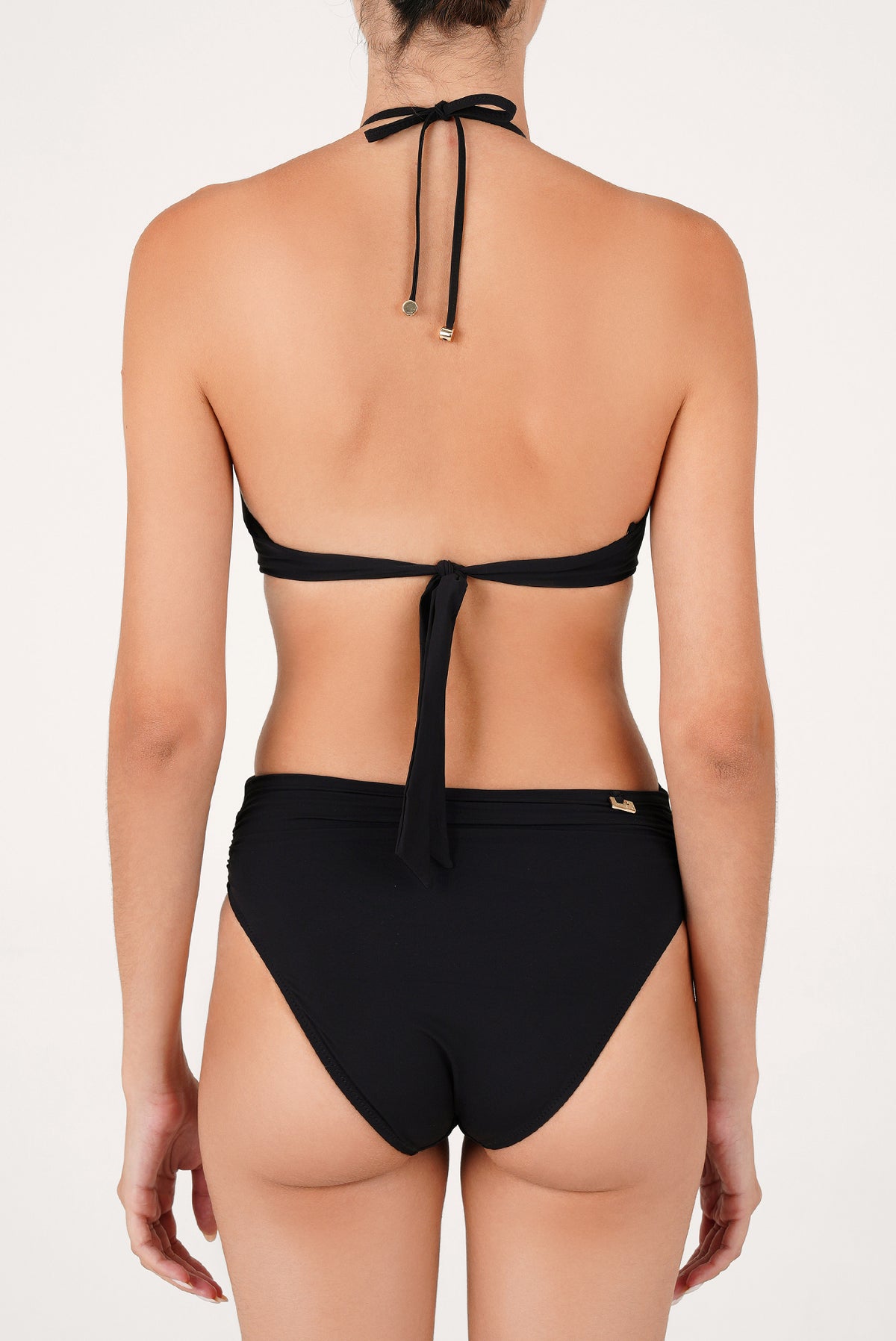 Azura Negro high-halter one-piece swimsuit