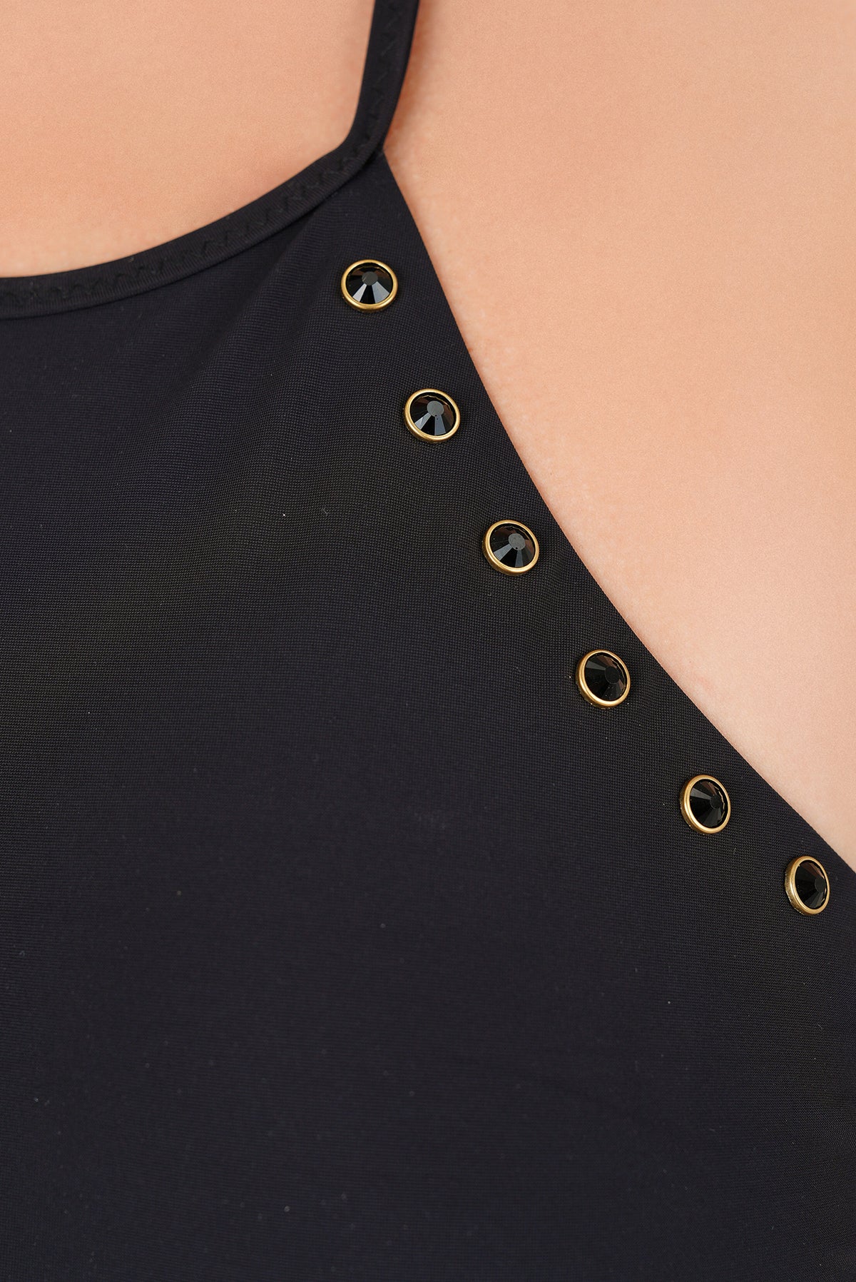 Azura Negro high-halter one-piece swimsuit