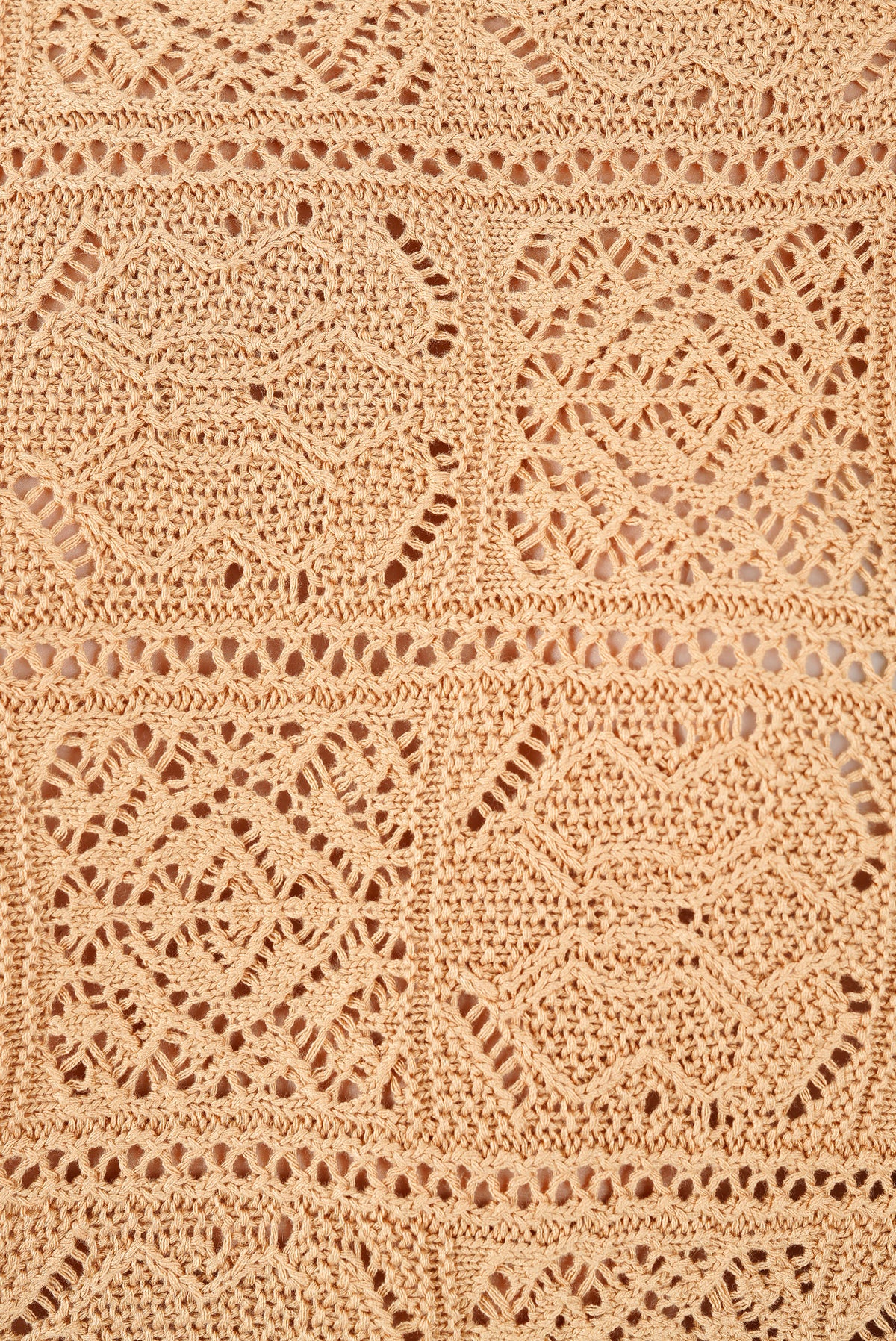 Beige open-knit poncho