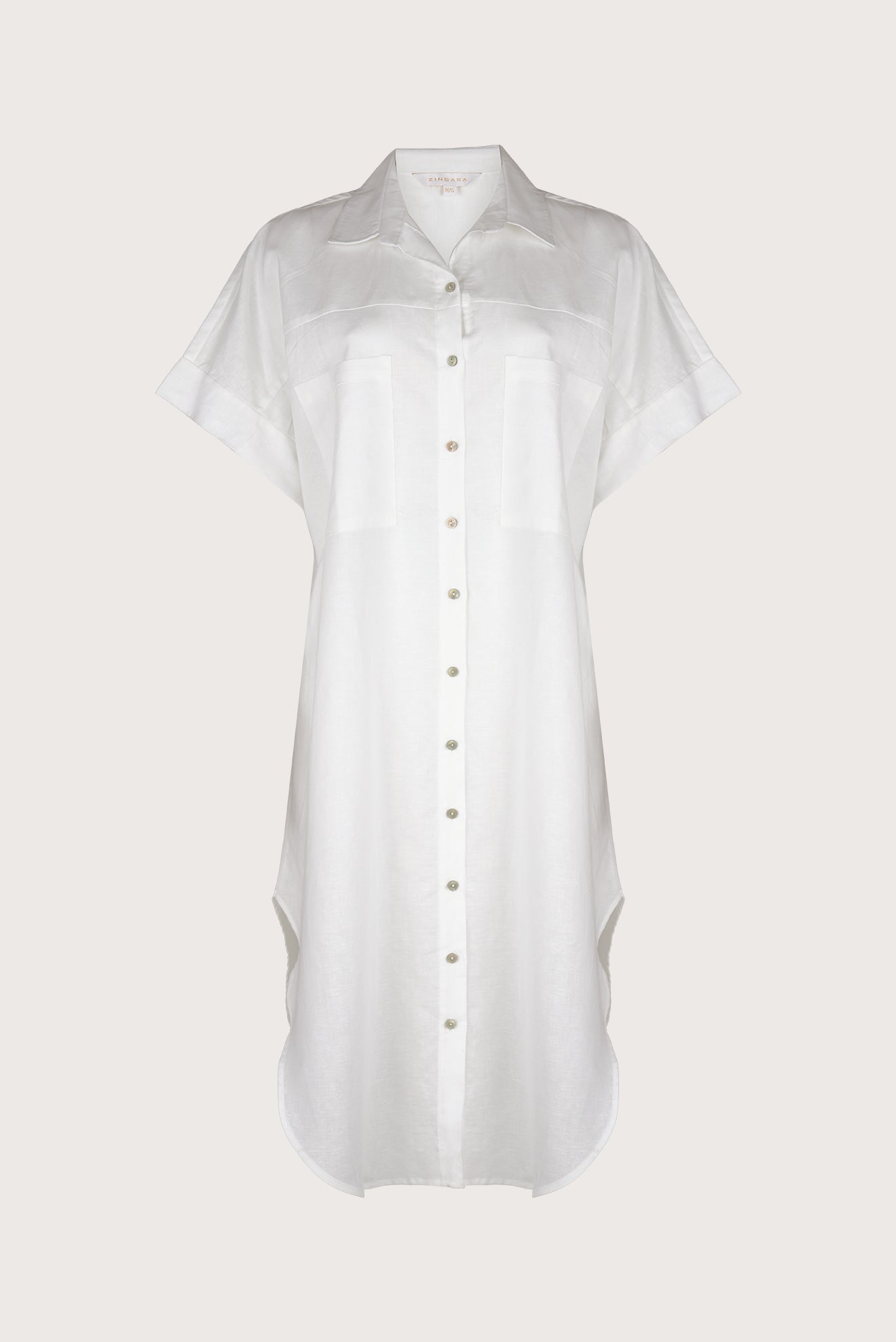 Long Linen Shirt White