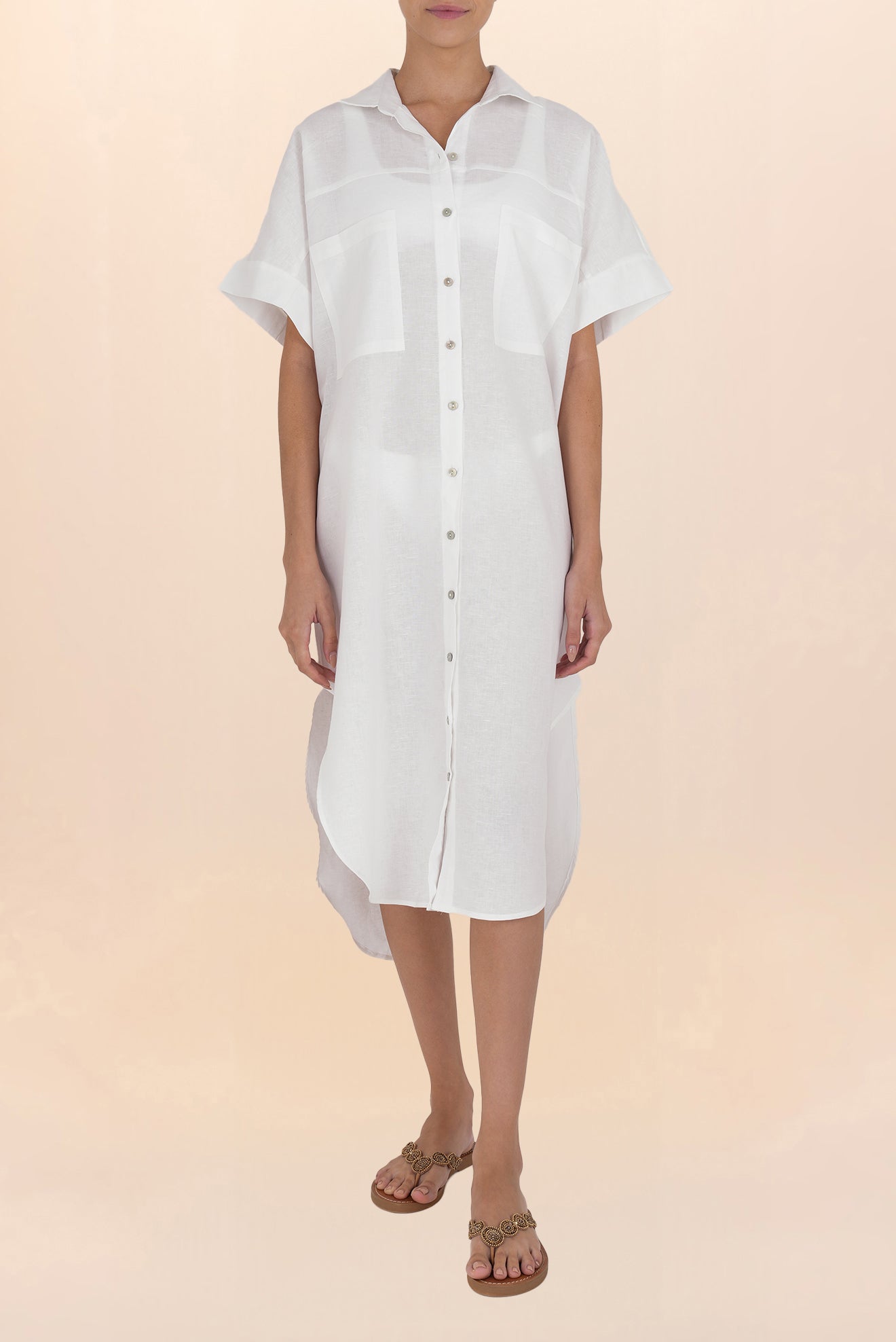 Long Linen Shirt White