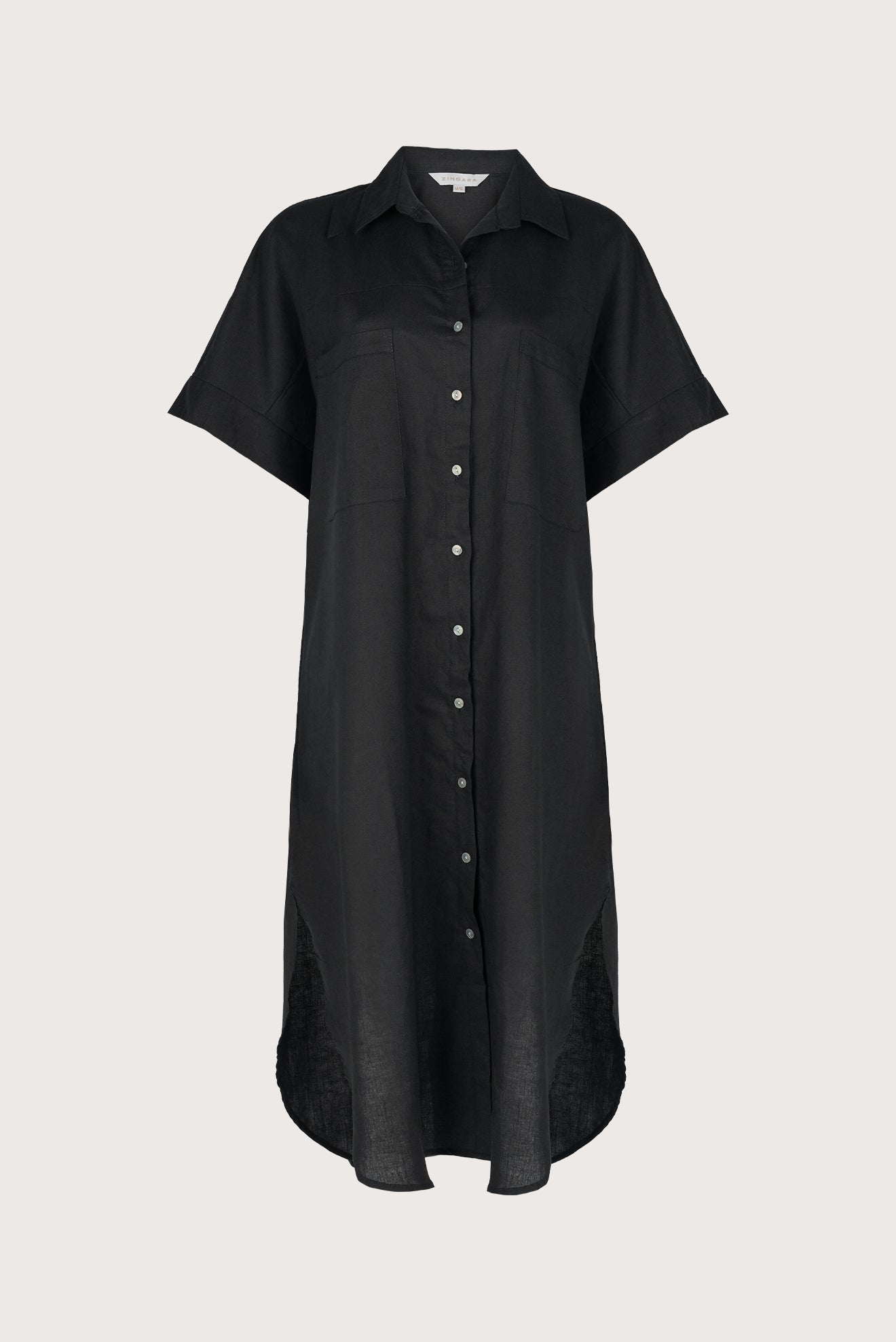 Long Linen Shirt Black