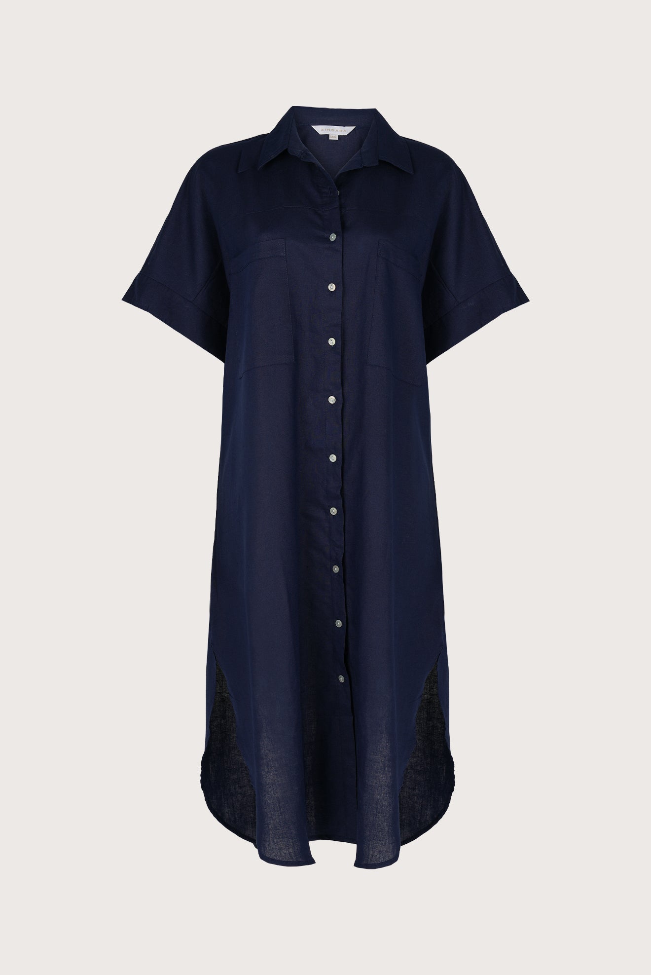 Long Linen Shirt Blue