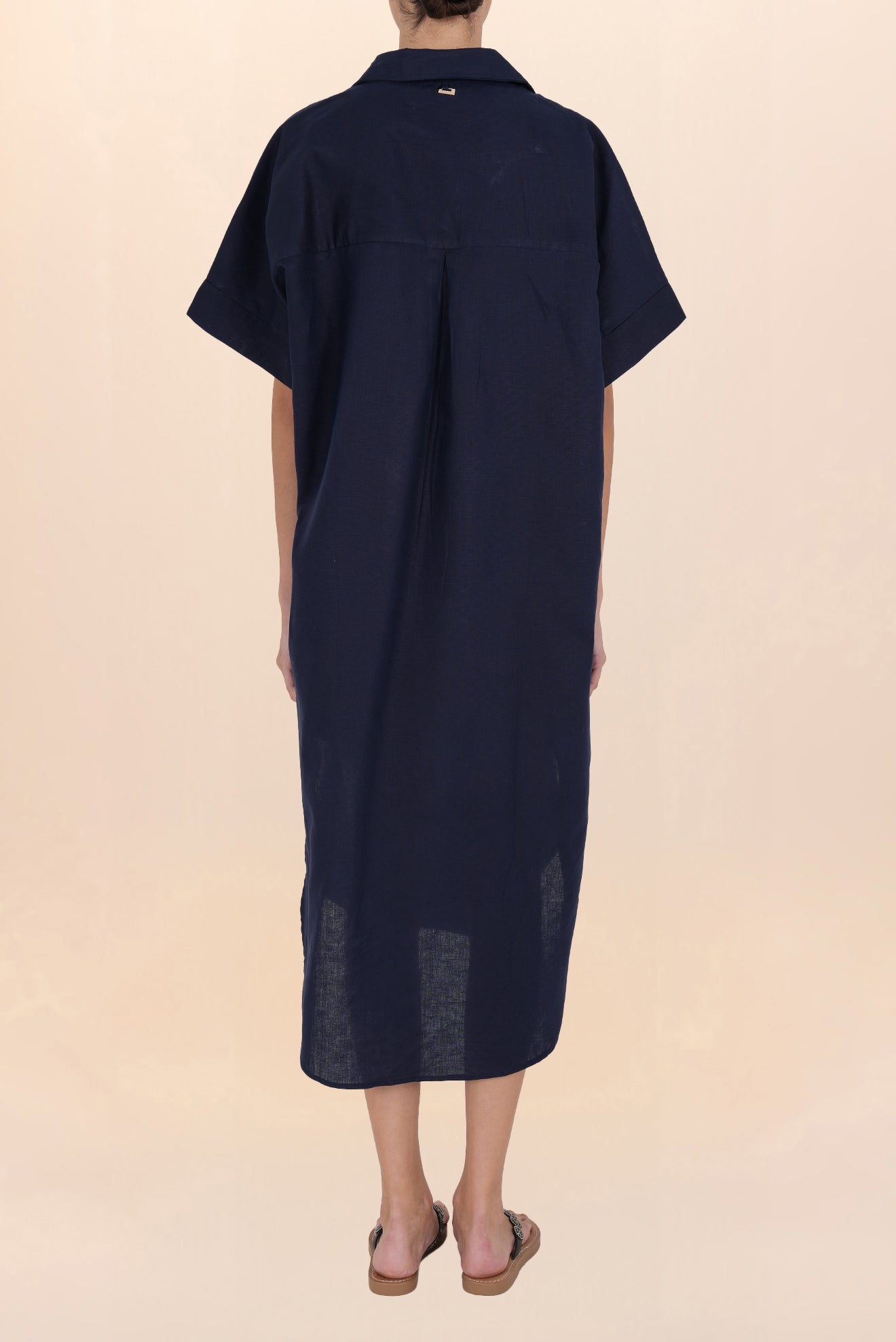 Long Linen Shirt Blue