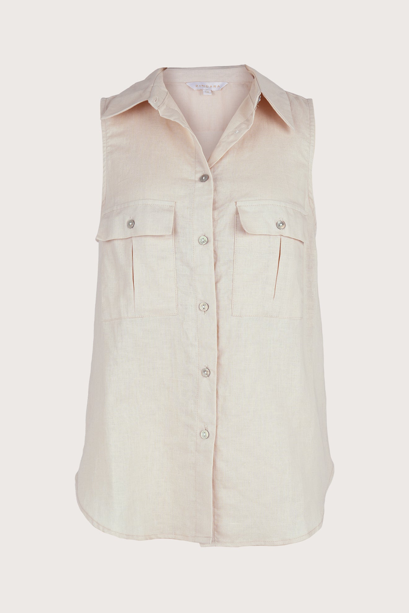 Beige Linen Button Shirt