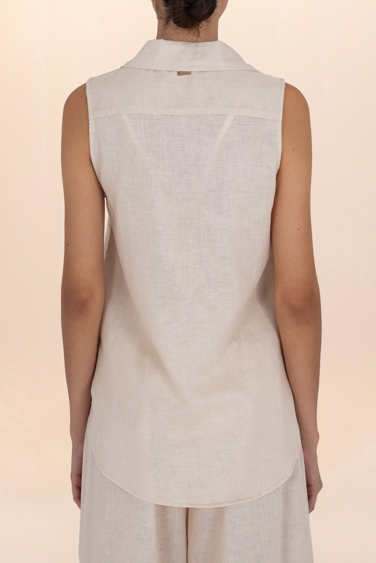 Beige Linen Button Shirt