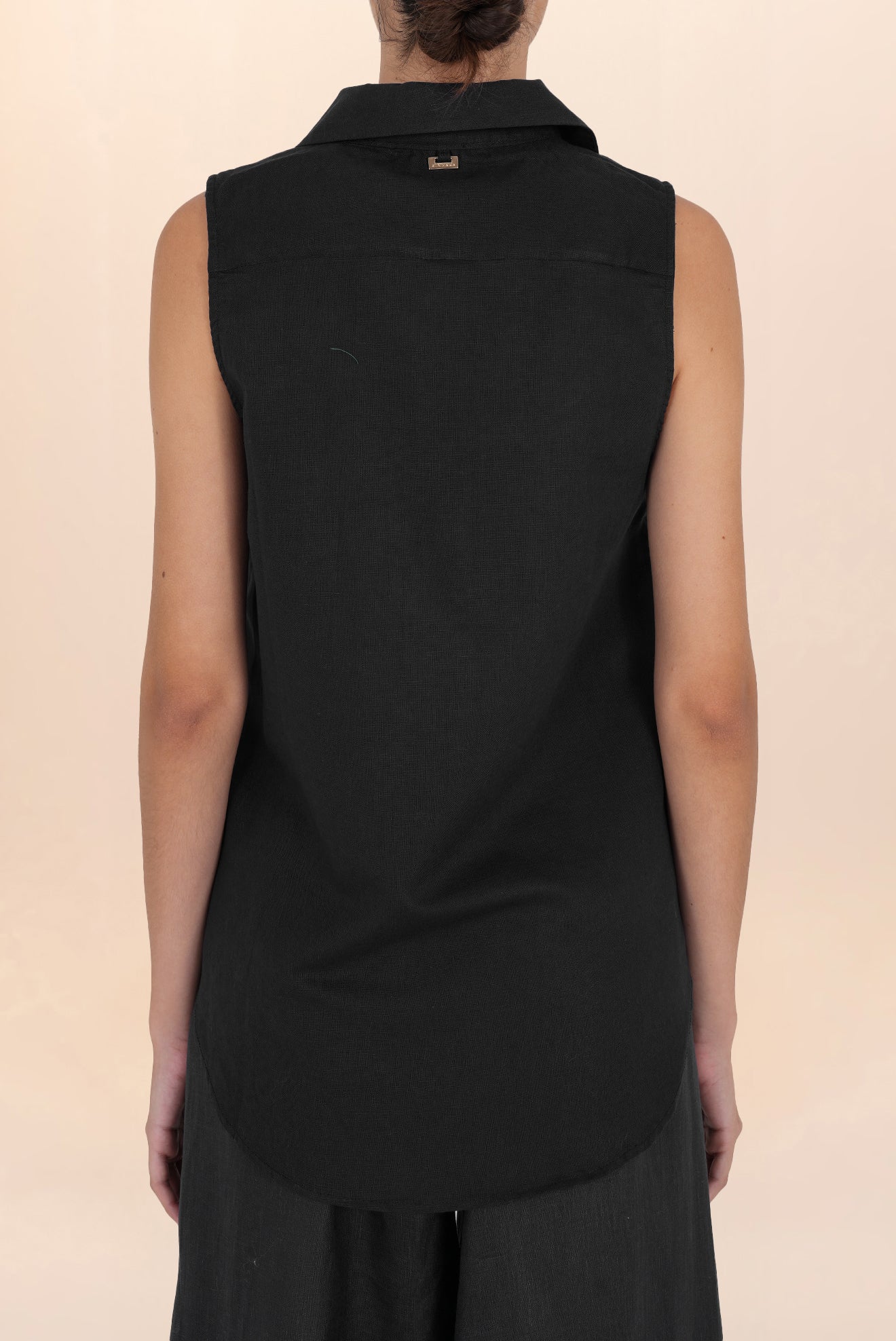 Black Linen Button Shirt