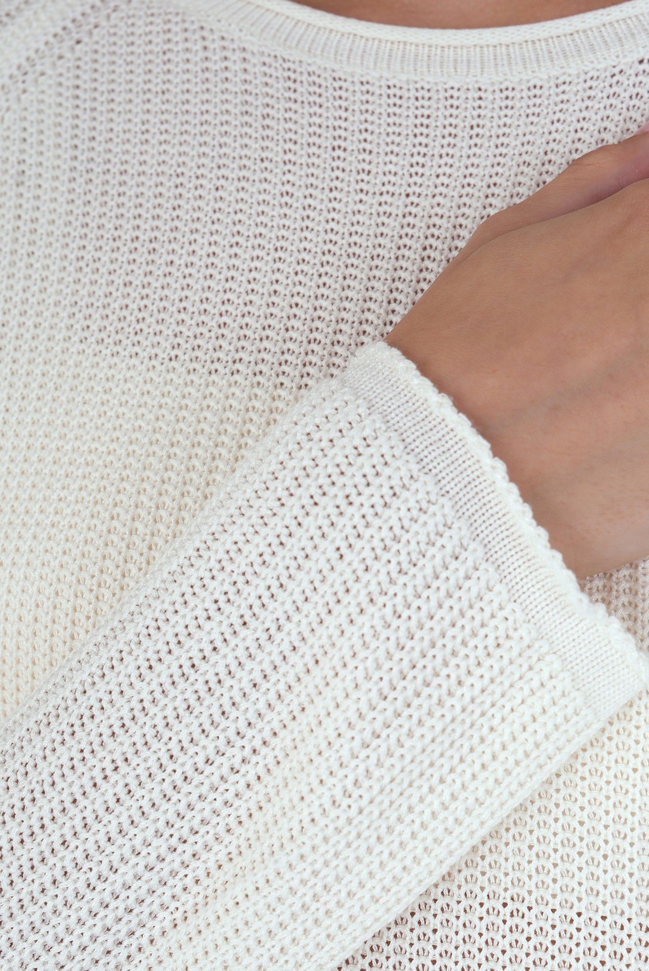 White Round Neck Sweater