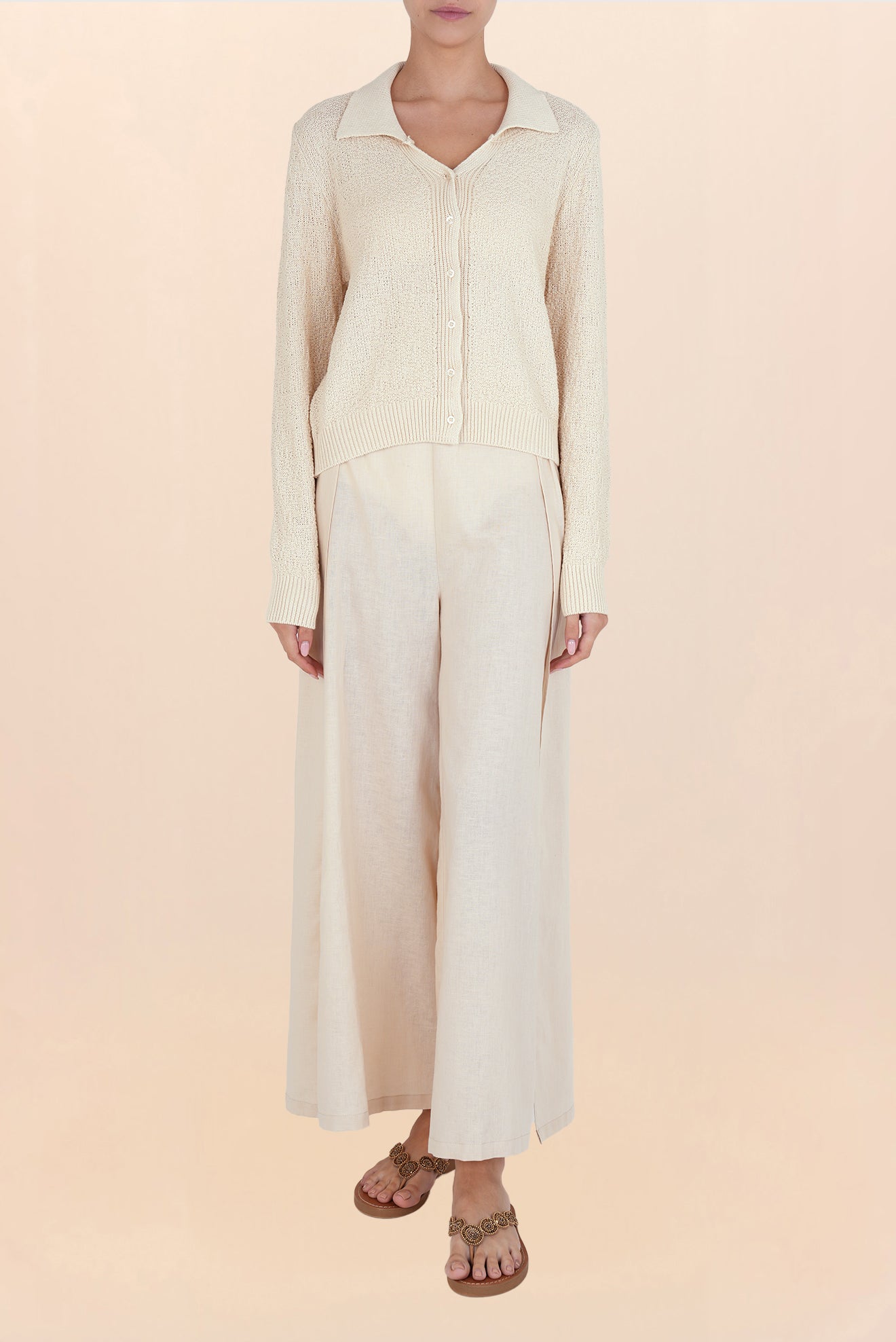 Genie Buttoned Beige