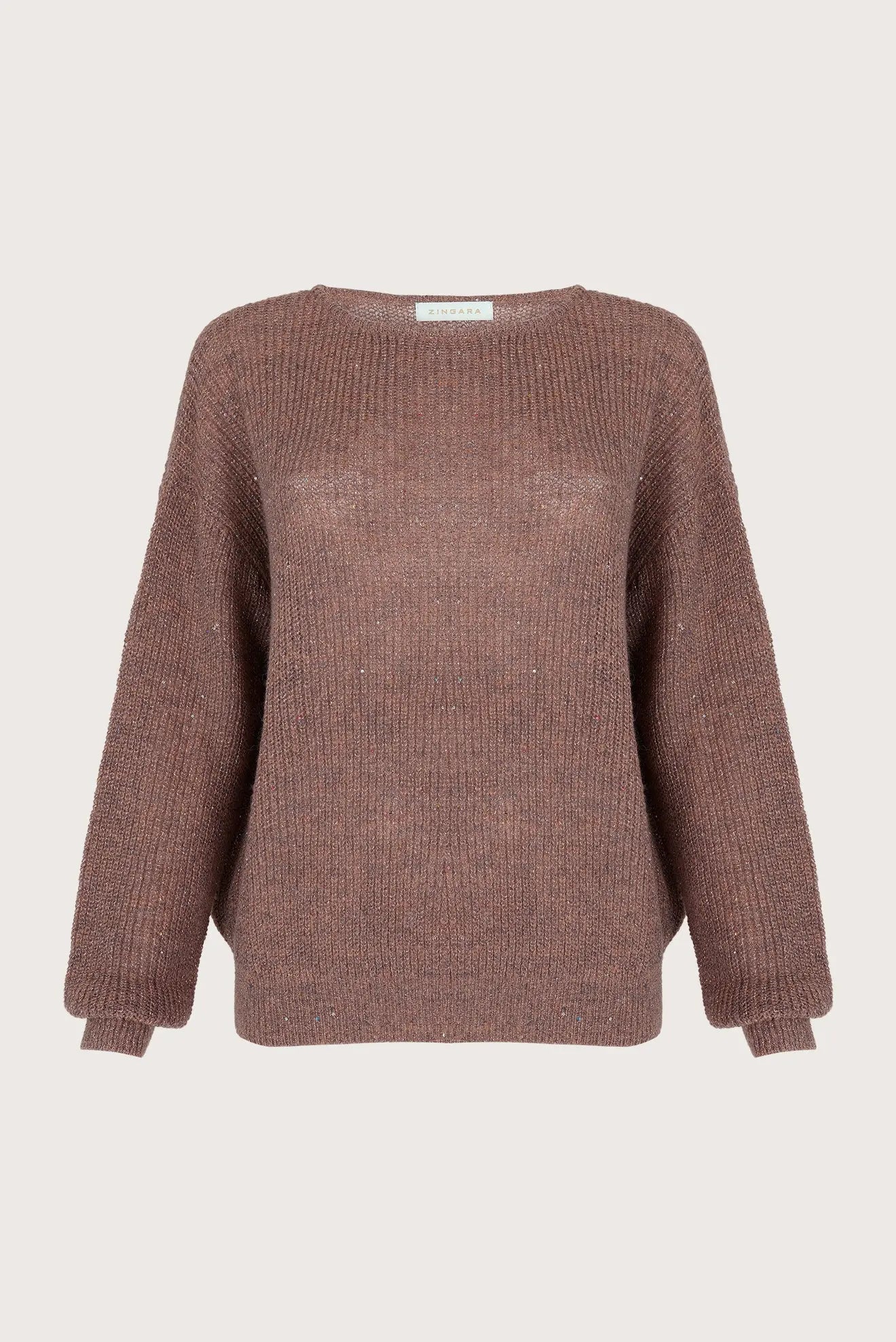 SUÉTER DE PUNTO CON LENTEJUELAS PERLA ROSA Zingara