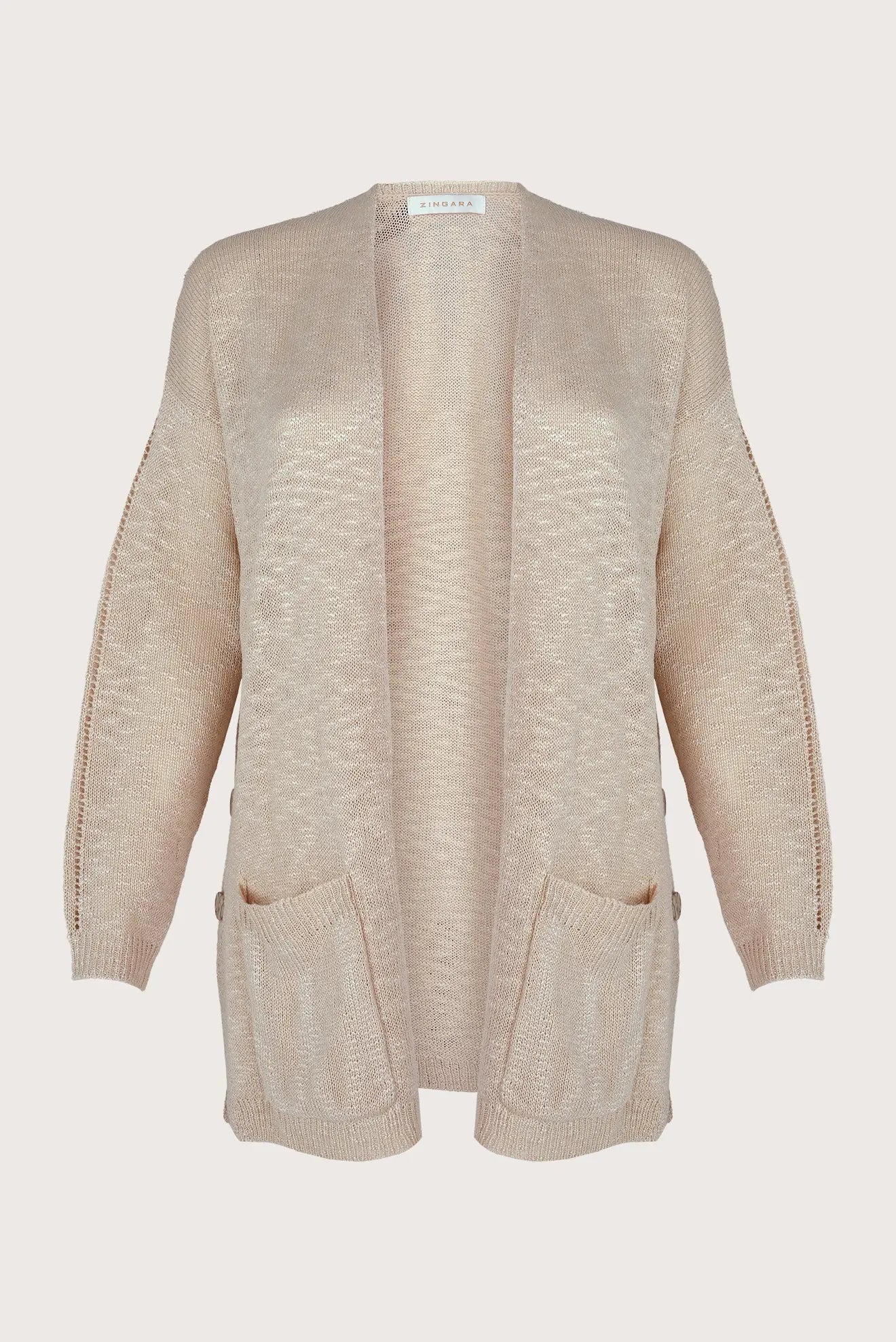CARDIGAN CON BOLSILLOS PERLA MARFIL Zingara