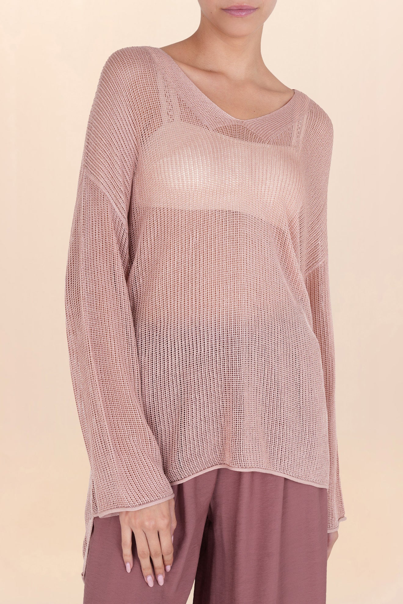 Lorena Bat V Neck Pink