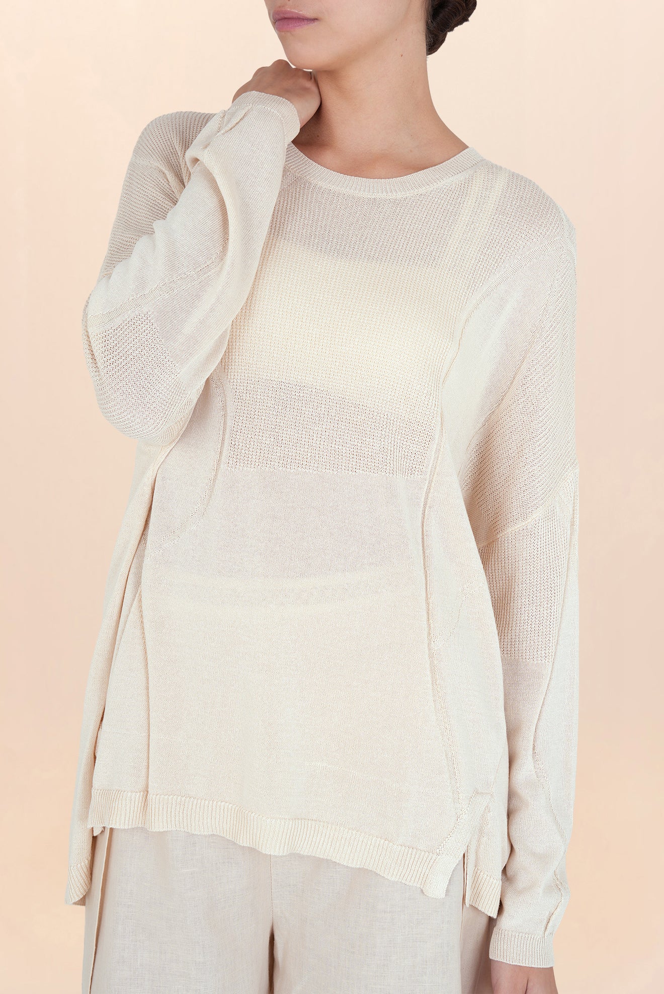 Lorena Wavy Sweater - White