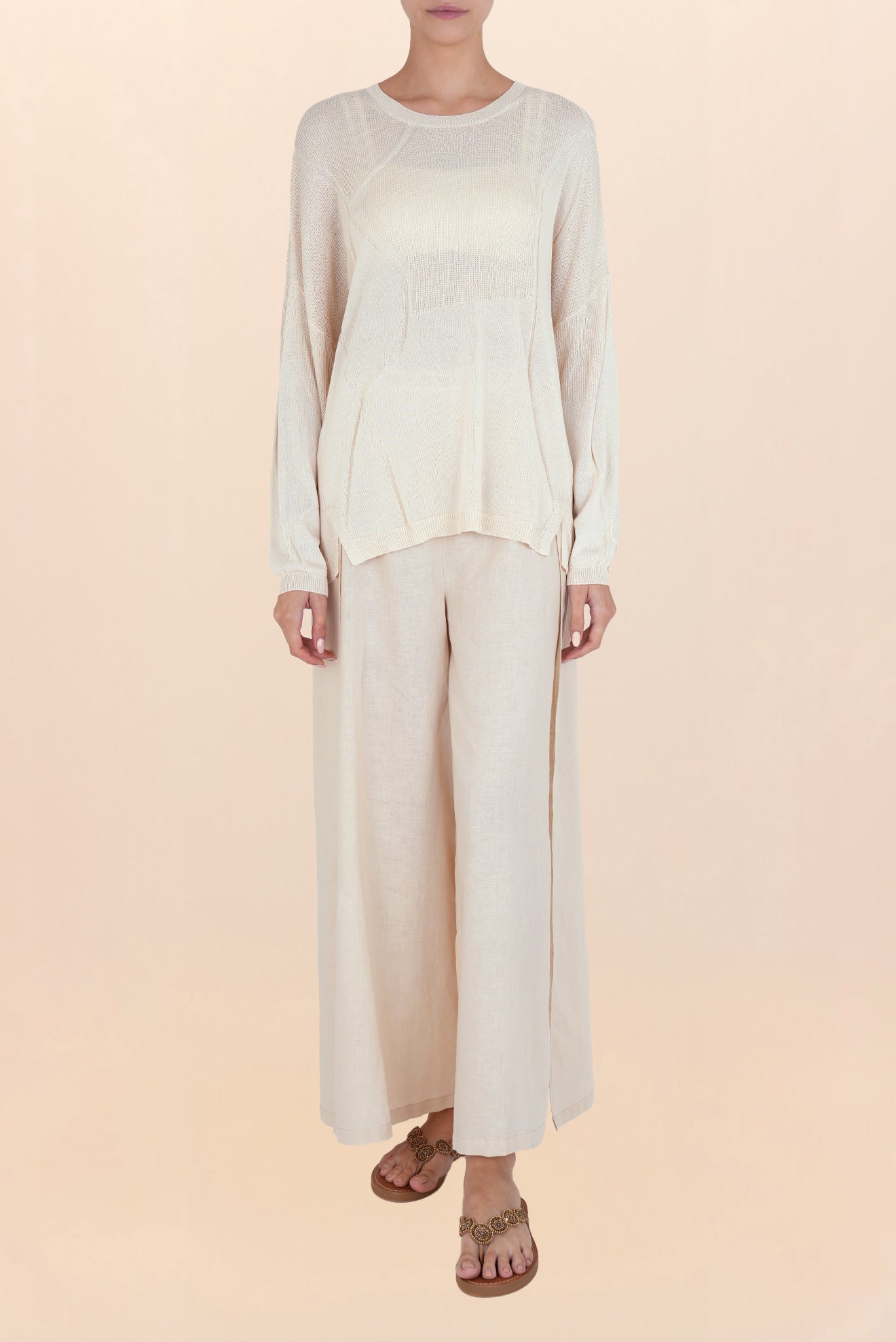 Lorena Wavy Sweater - White