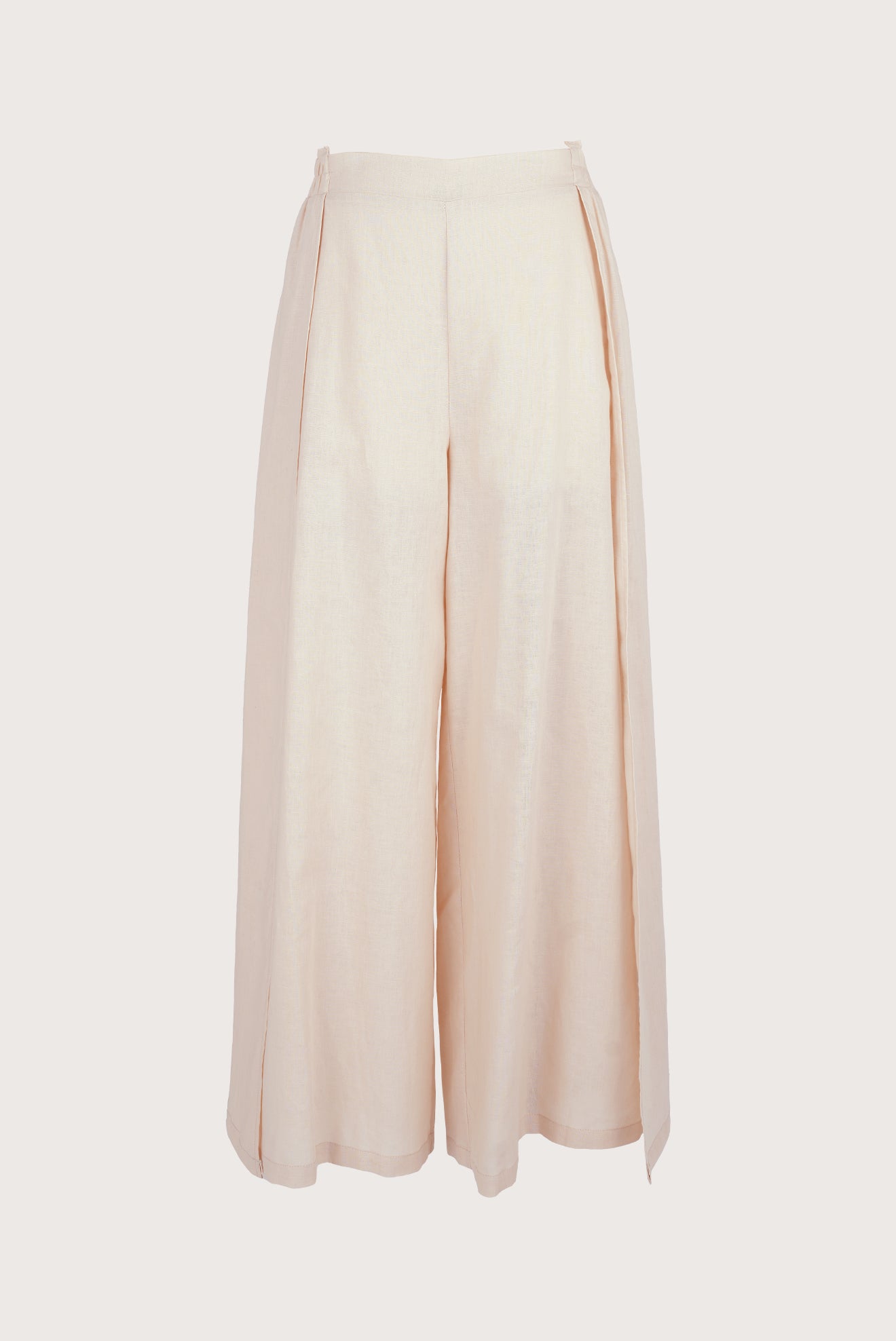 Beige Open Linen Pants