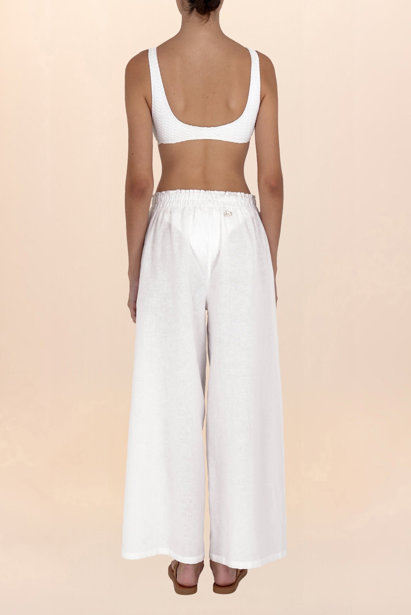 White Open Linen Pants