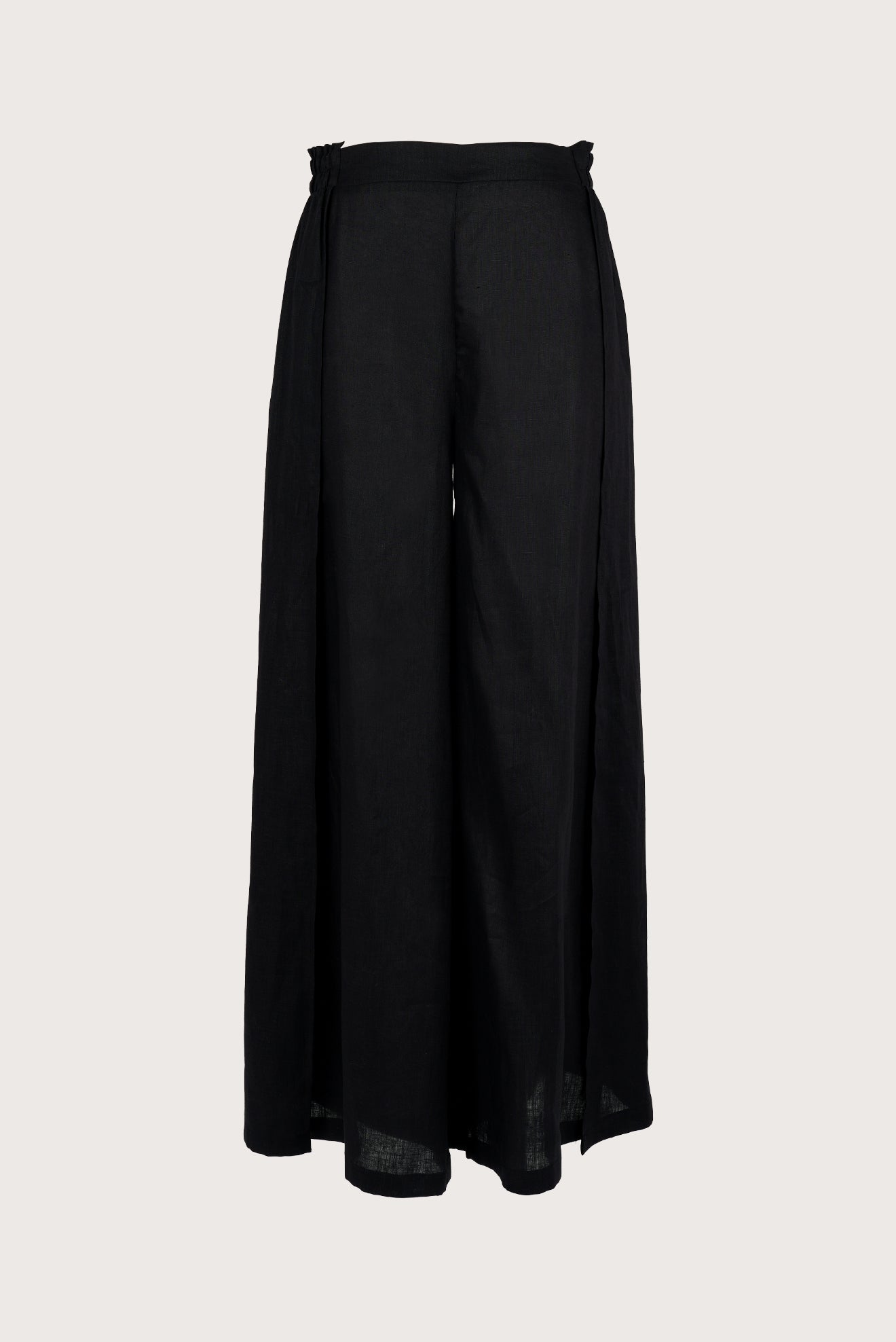 Pantalón Abierto de Lino Negro