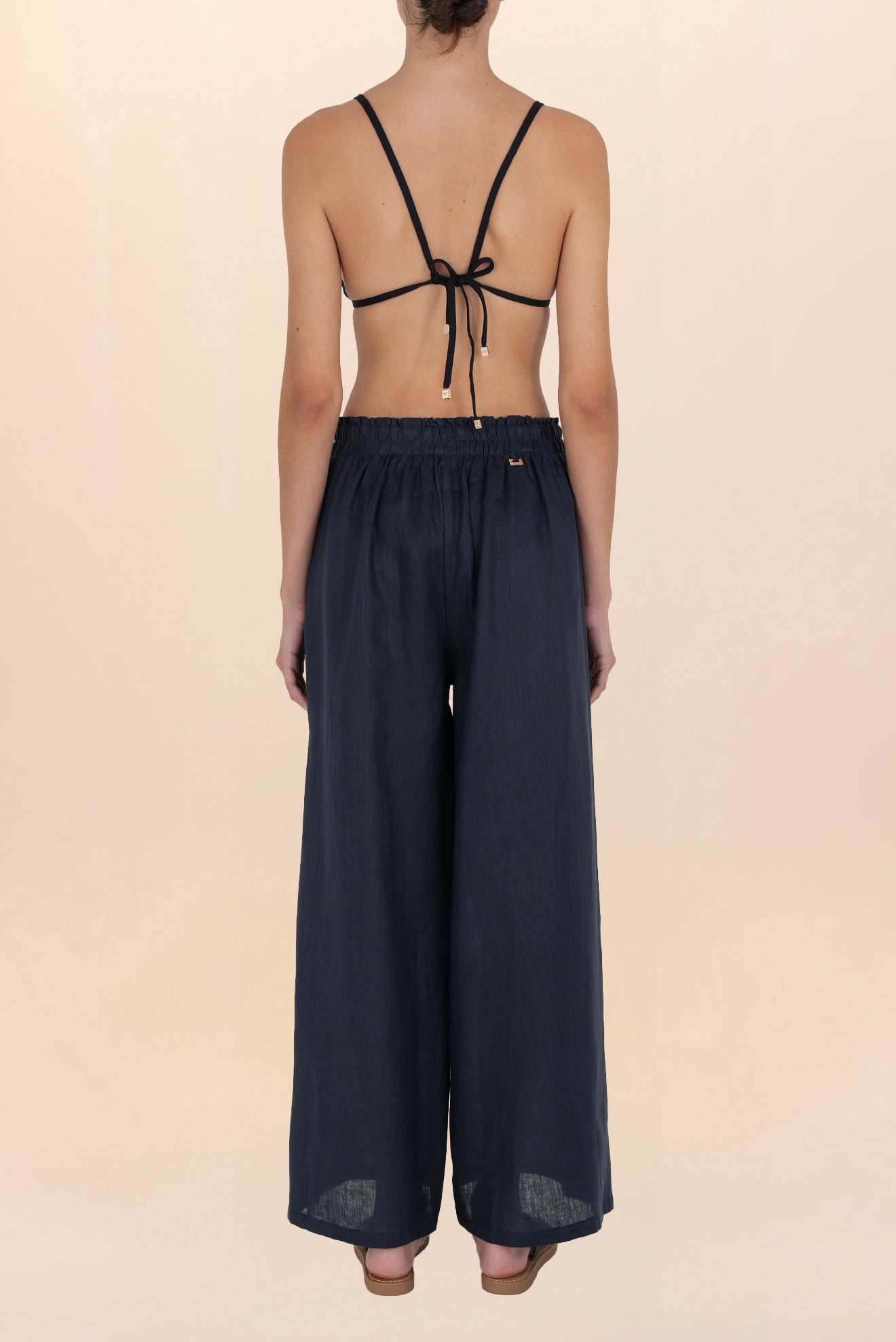 Blue Open Linen Pants