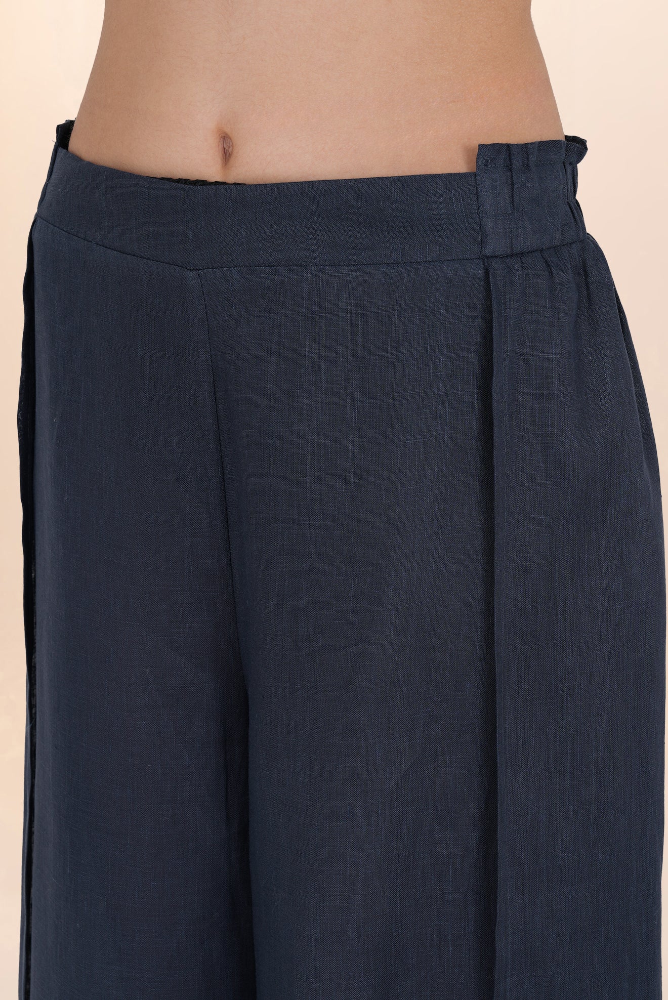 Blue Open Linen Pants