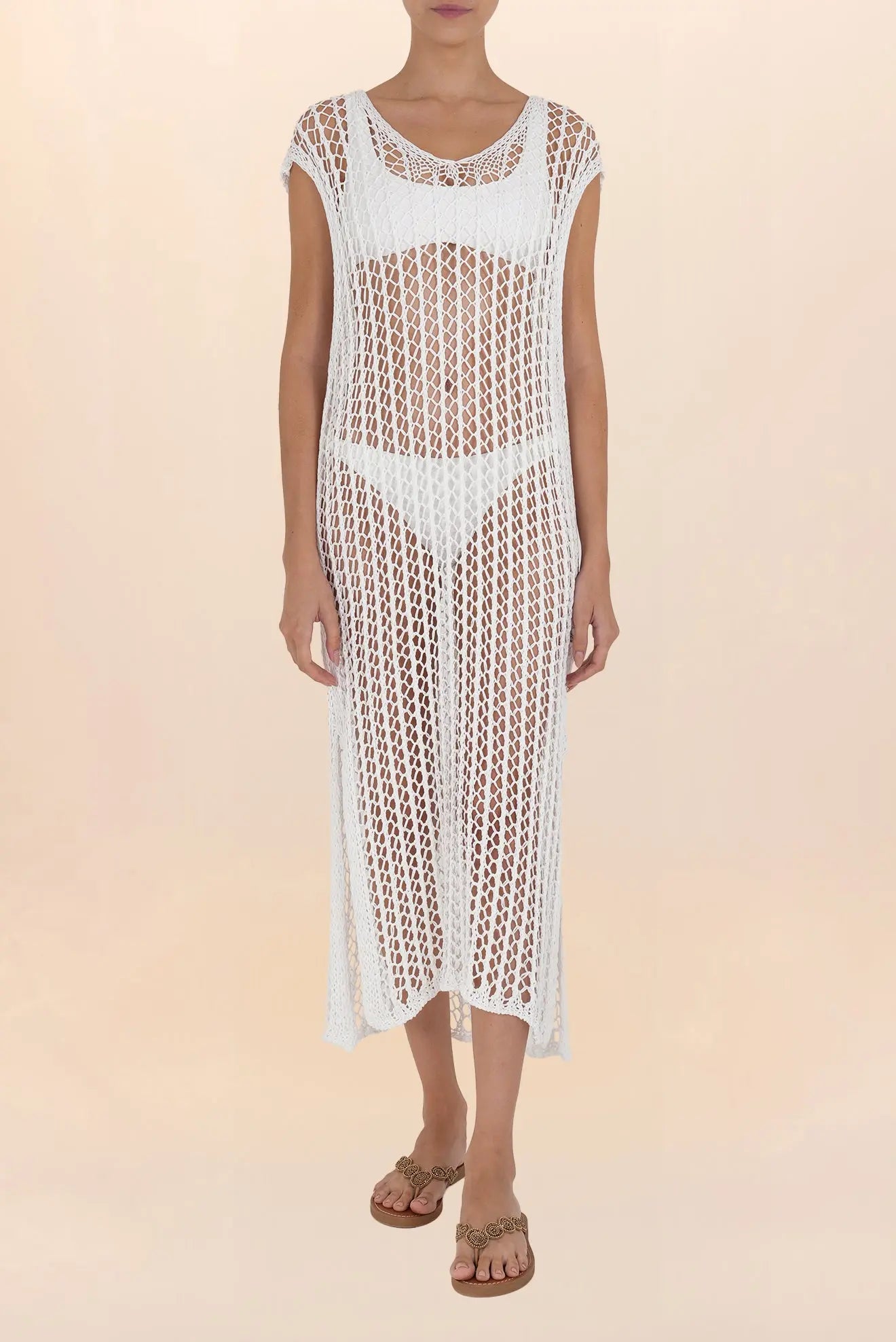 Vestido largo calado - Color Blanco Zingara