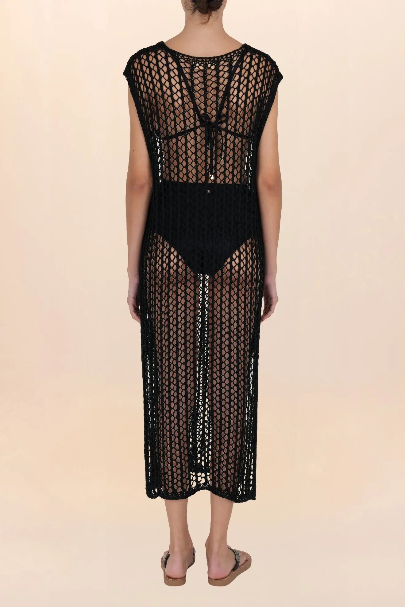 Vestido largo calado - Color Negro Zingara