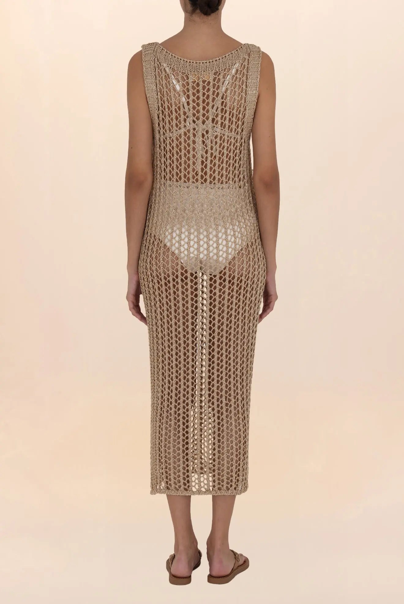 Vestido largo sin mangas - Color Dorado Zingara