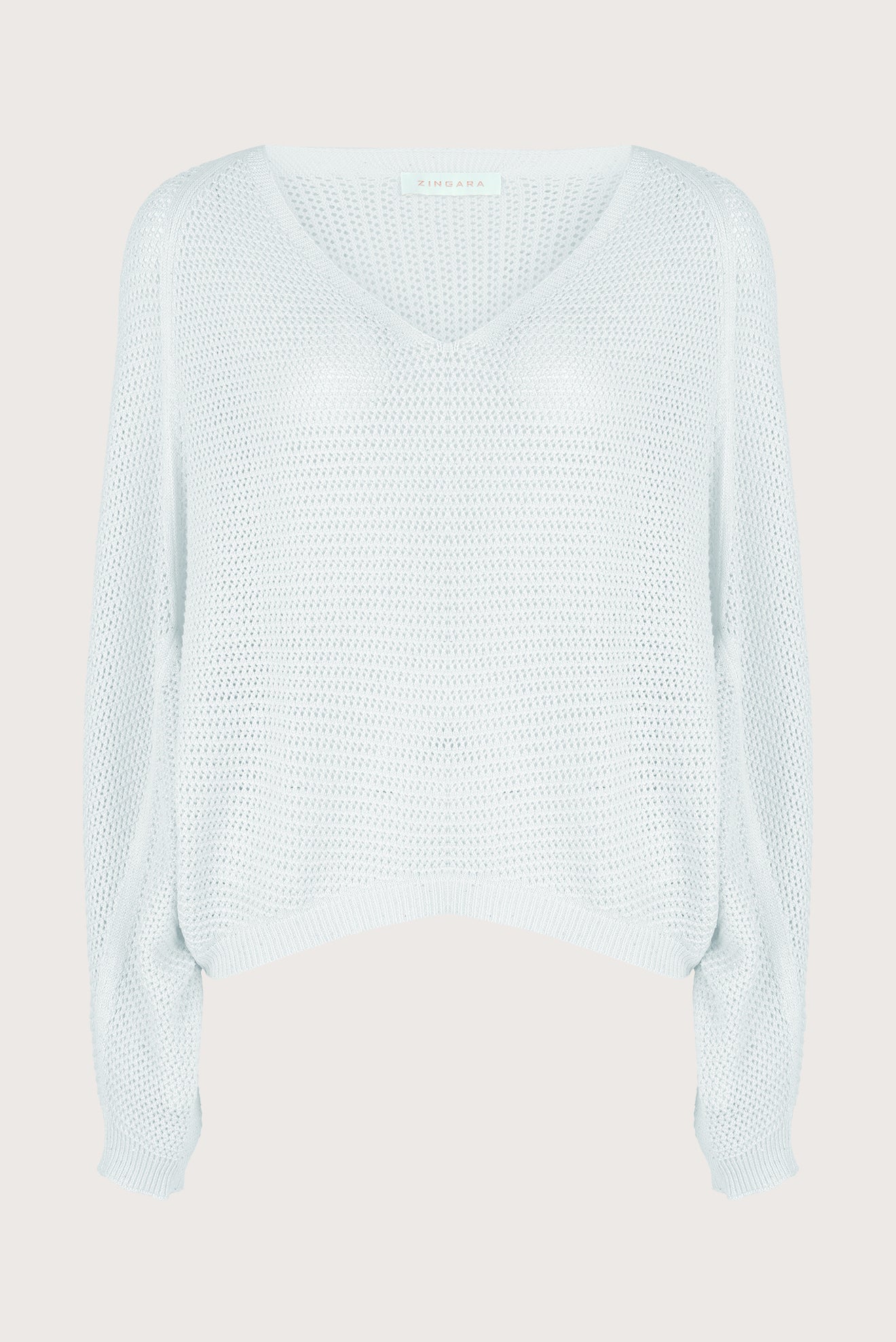 Lorena Web Open-Weave Sweater - White