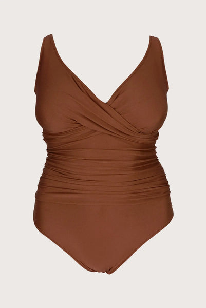 Amelie One-Piece | Slim Your Silhouette with Our Brown One-Piece