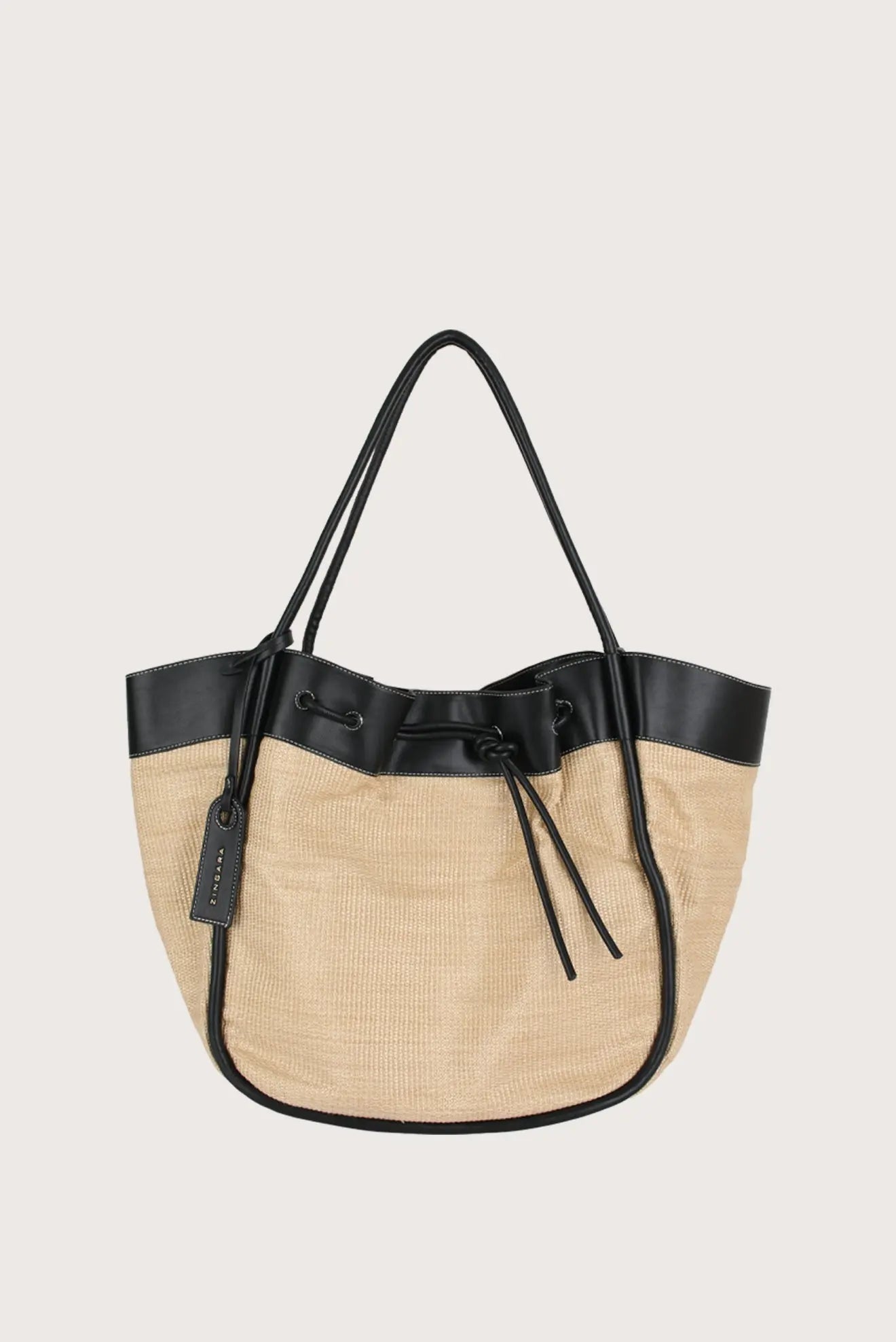 Shop the Shopper Tide Bag with Unique Texture and Black