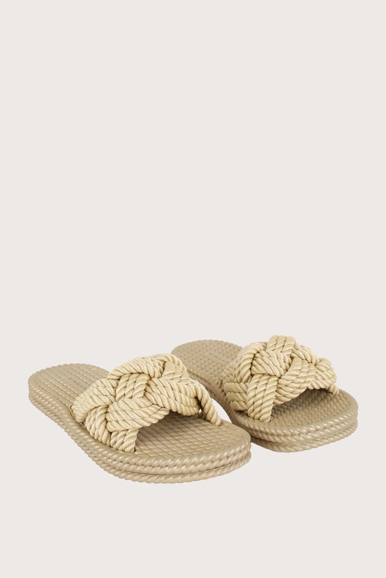 Beige Knot Sandals - Artisanal Texture & Versatile Style