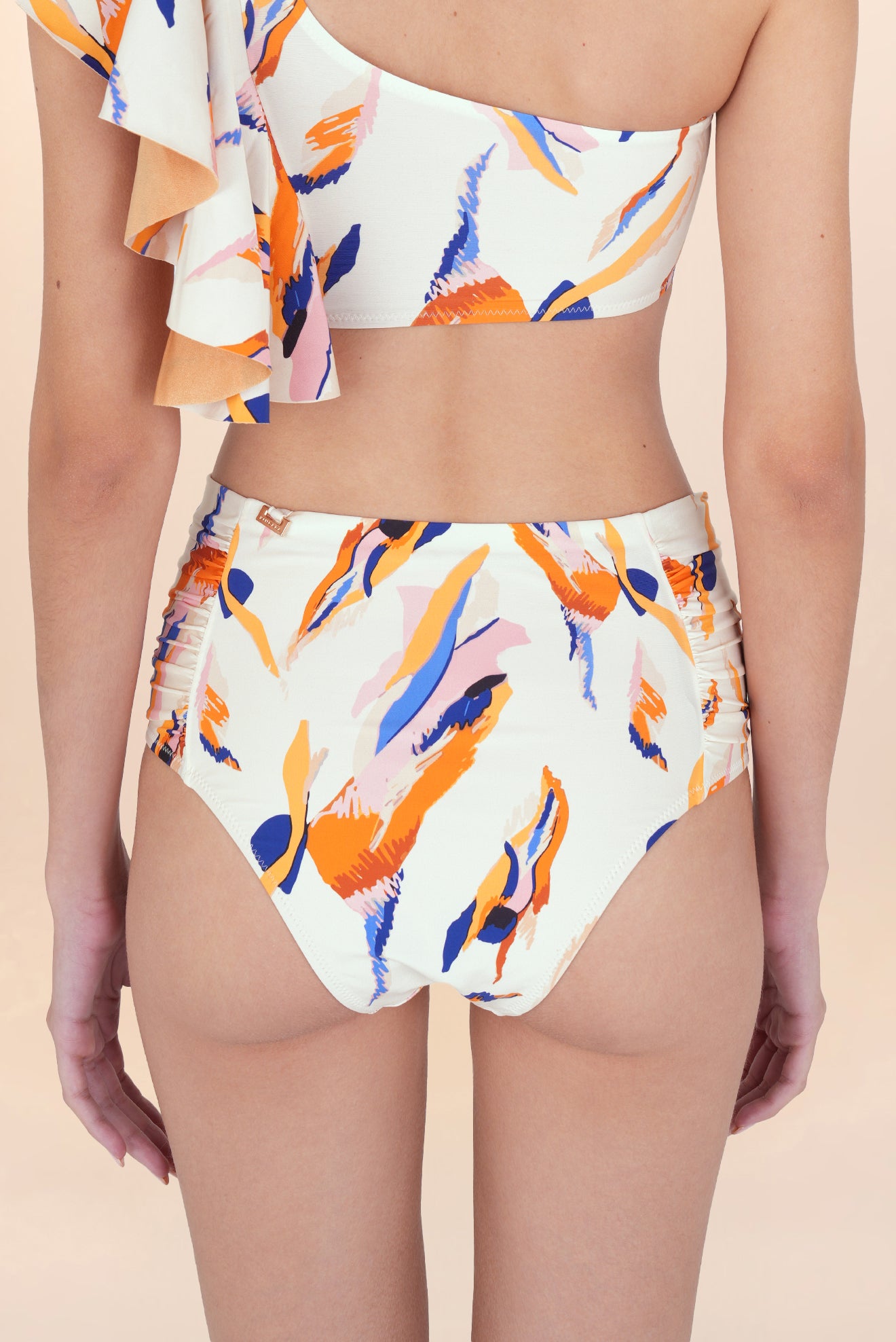 Calais High-Waisted Ruched Bikini Bottom