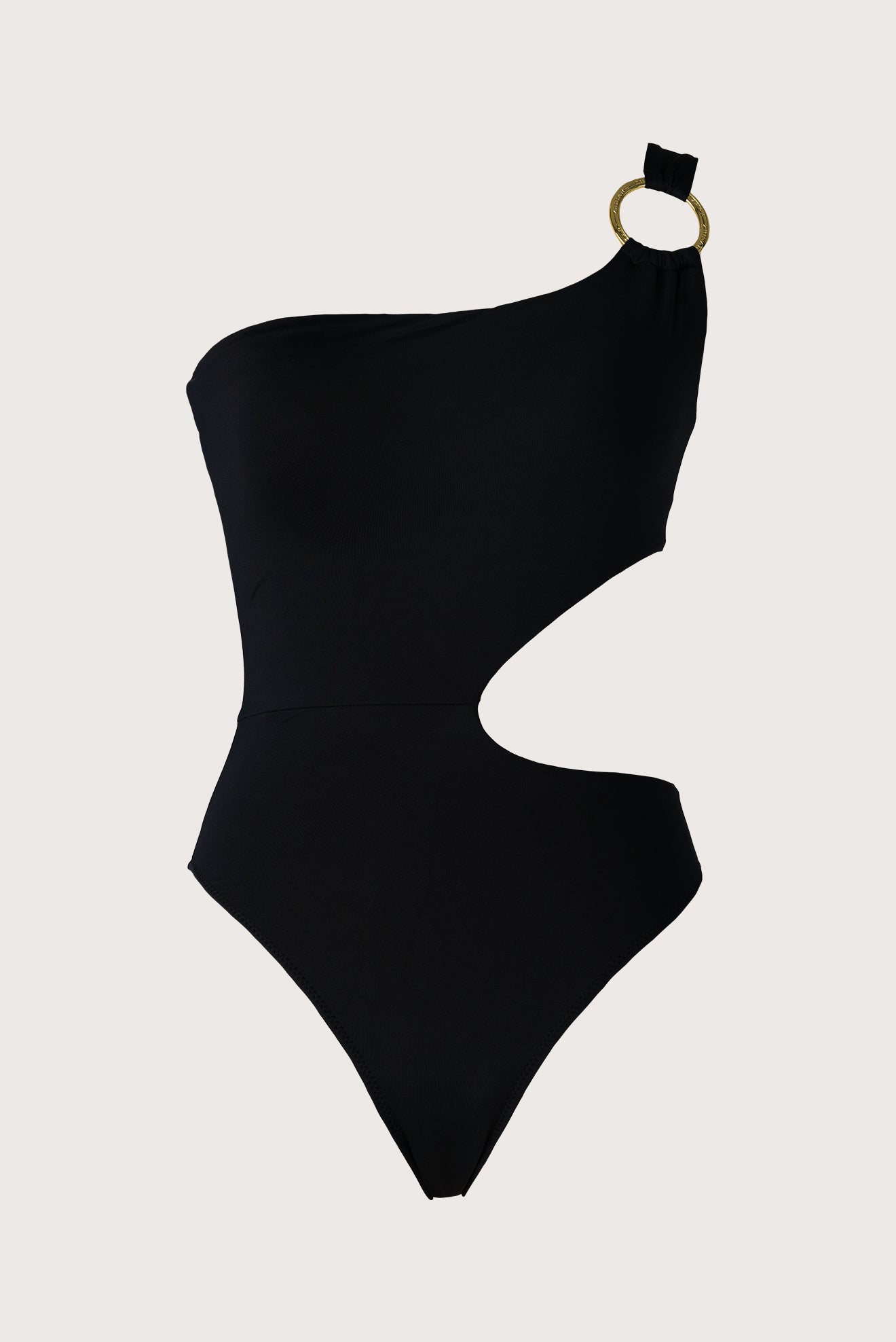 Black Ring One-Shoulder Trikini
