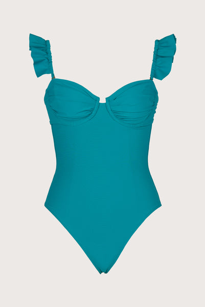 Versalles Turquoise Corset One-Piece - Removable Ruffle
