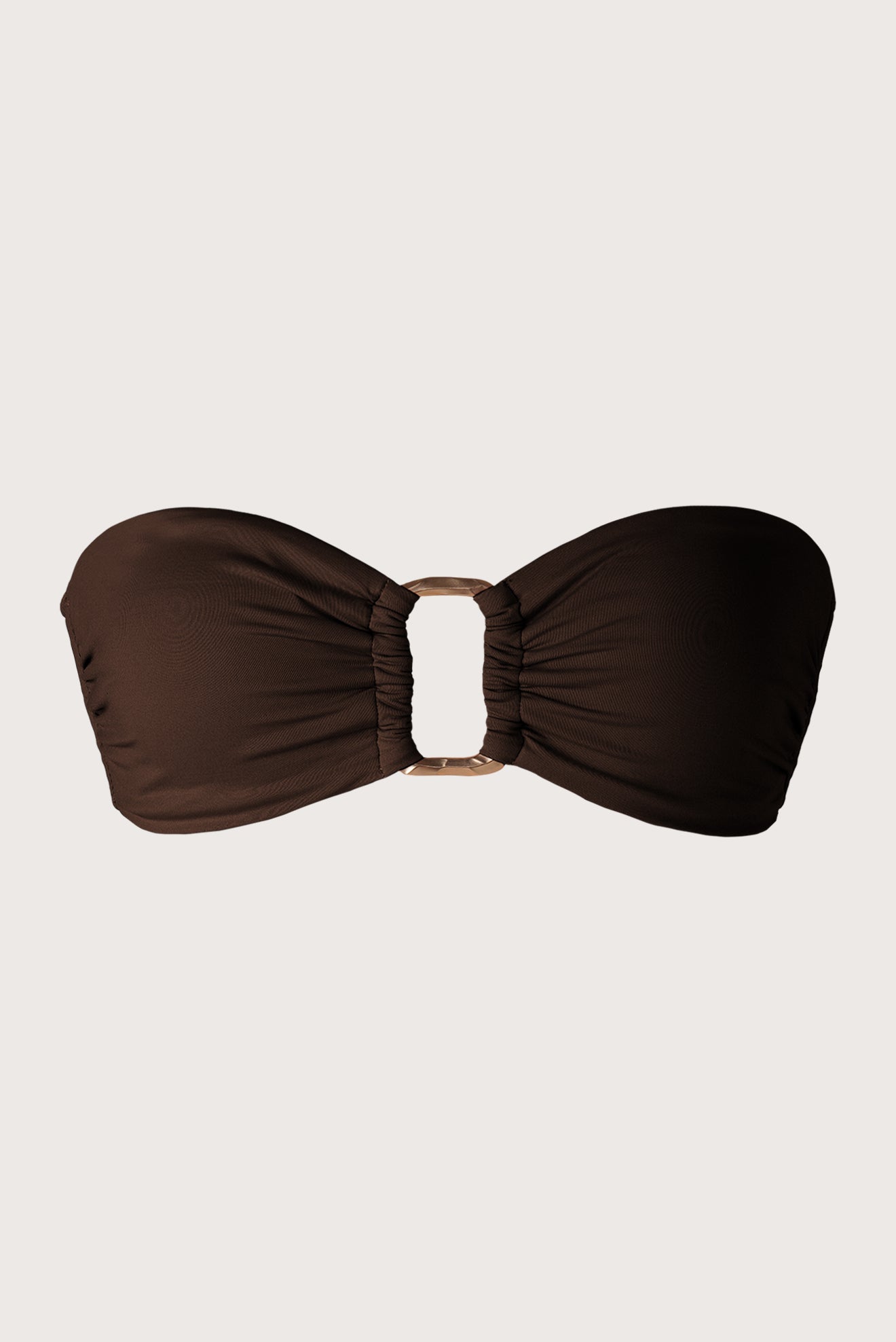 Dark Brown Buckle Bandeau Top