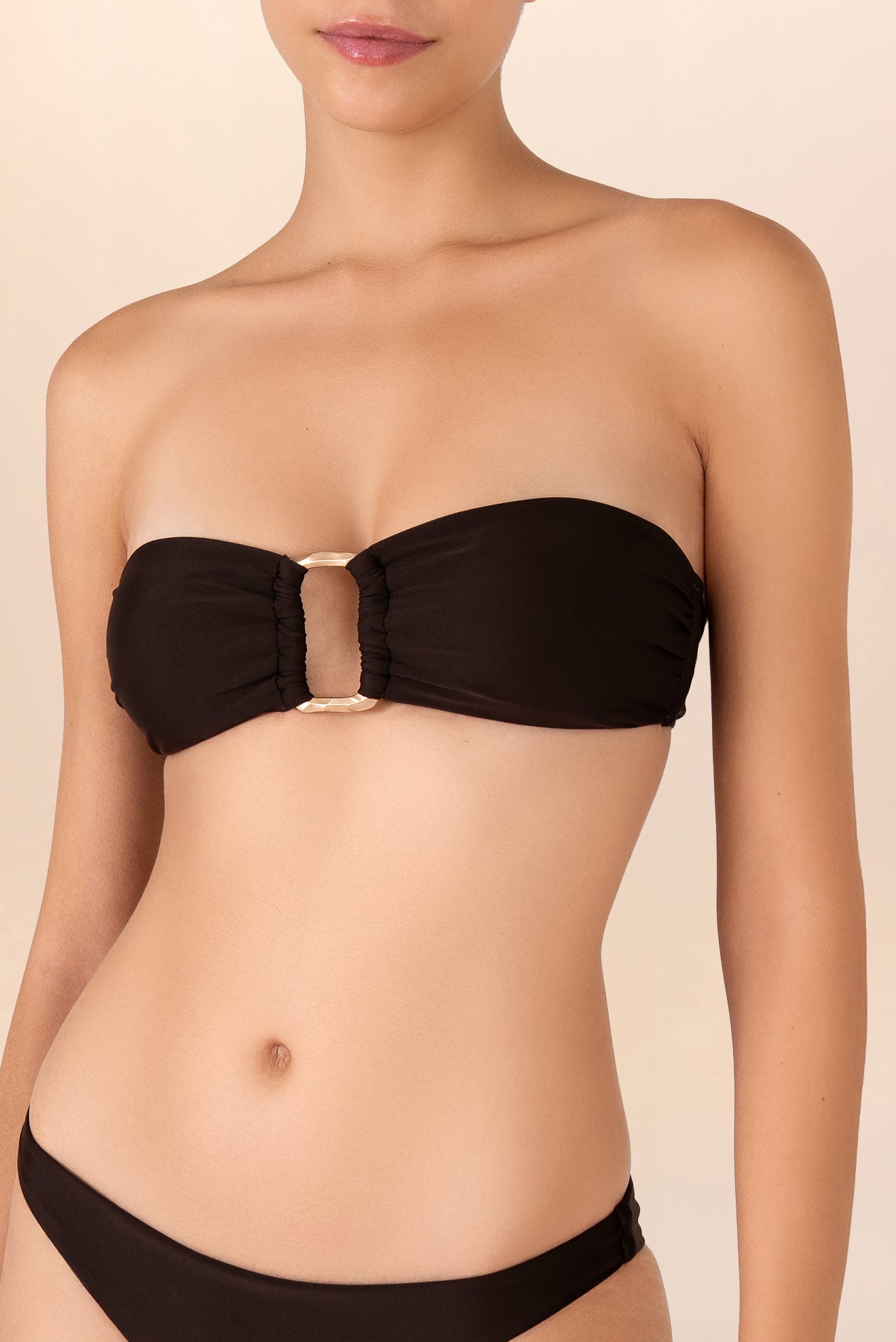 Dark Brown Buckle Bandeau Top