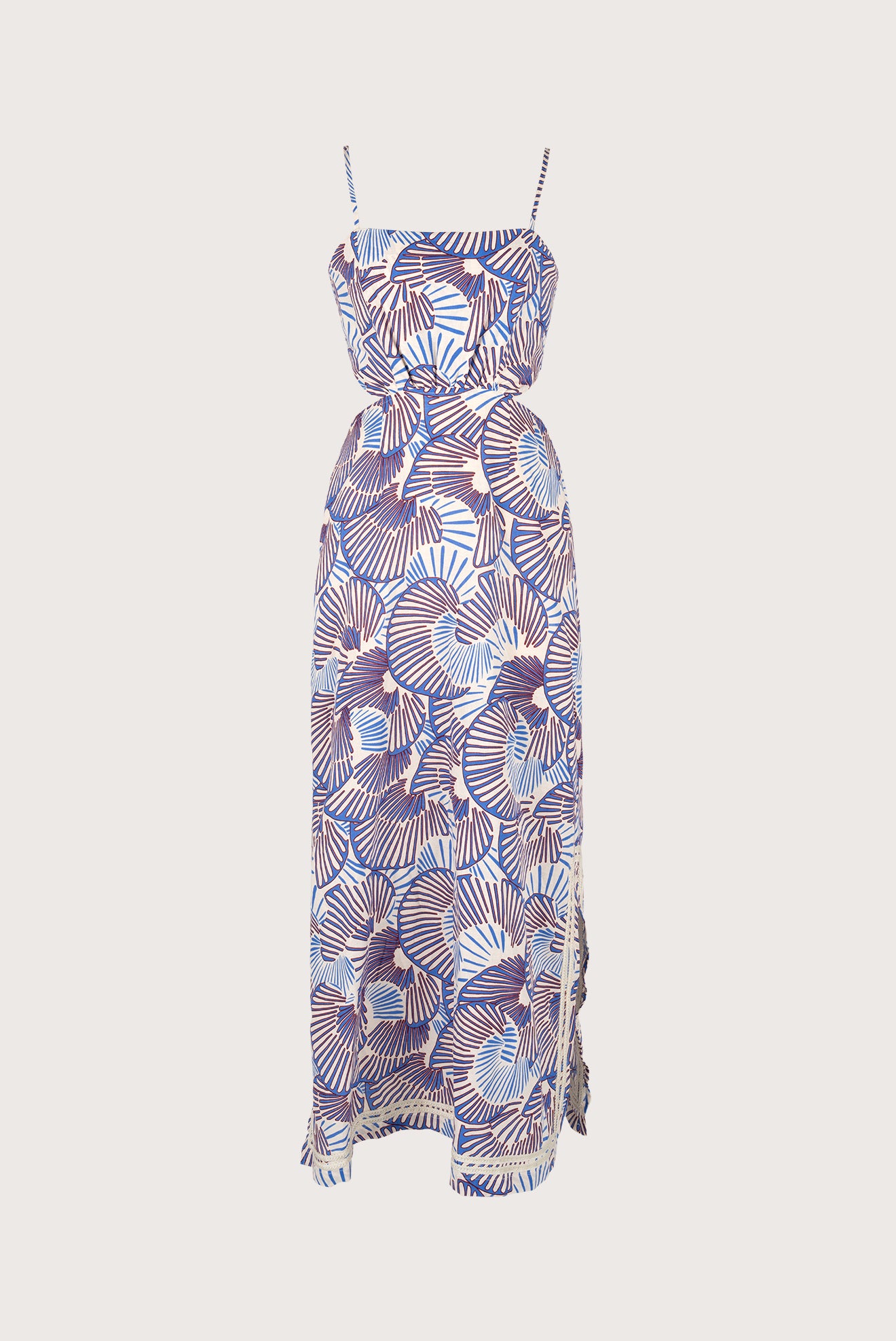 Ruan Printed Long Cut-Out Dress