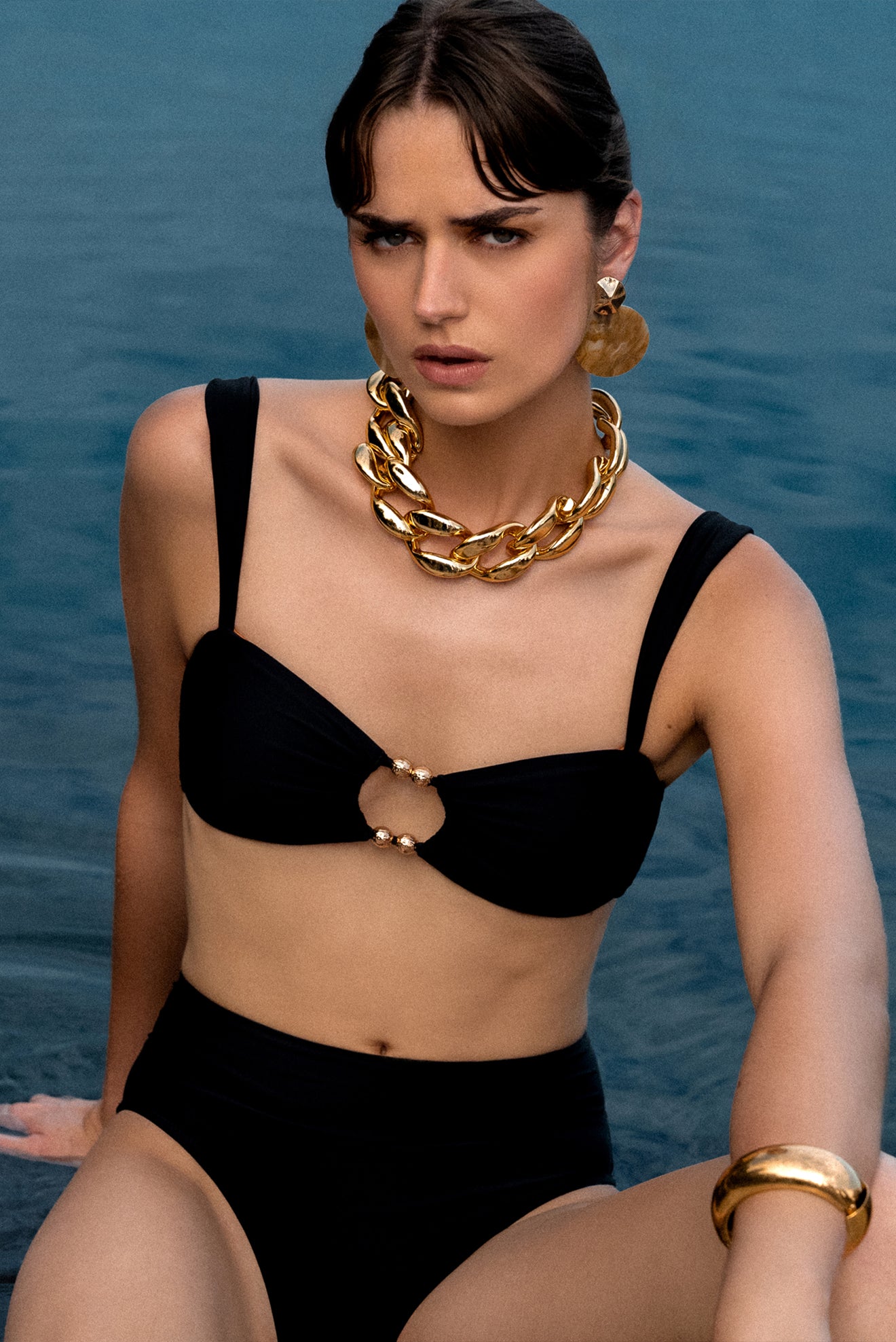 Ilhabela High-Waist Criss-Cross Bottom Black
