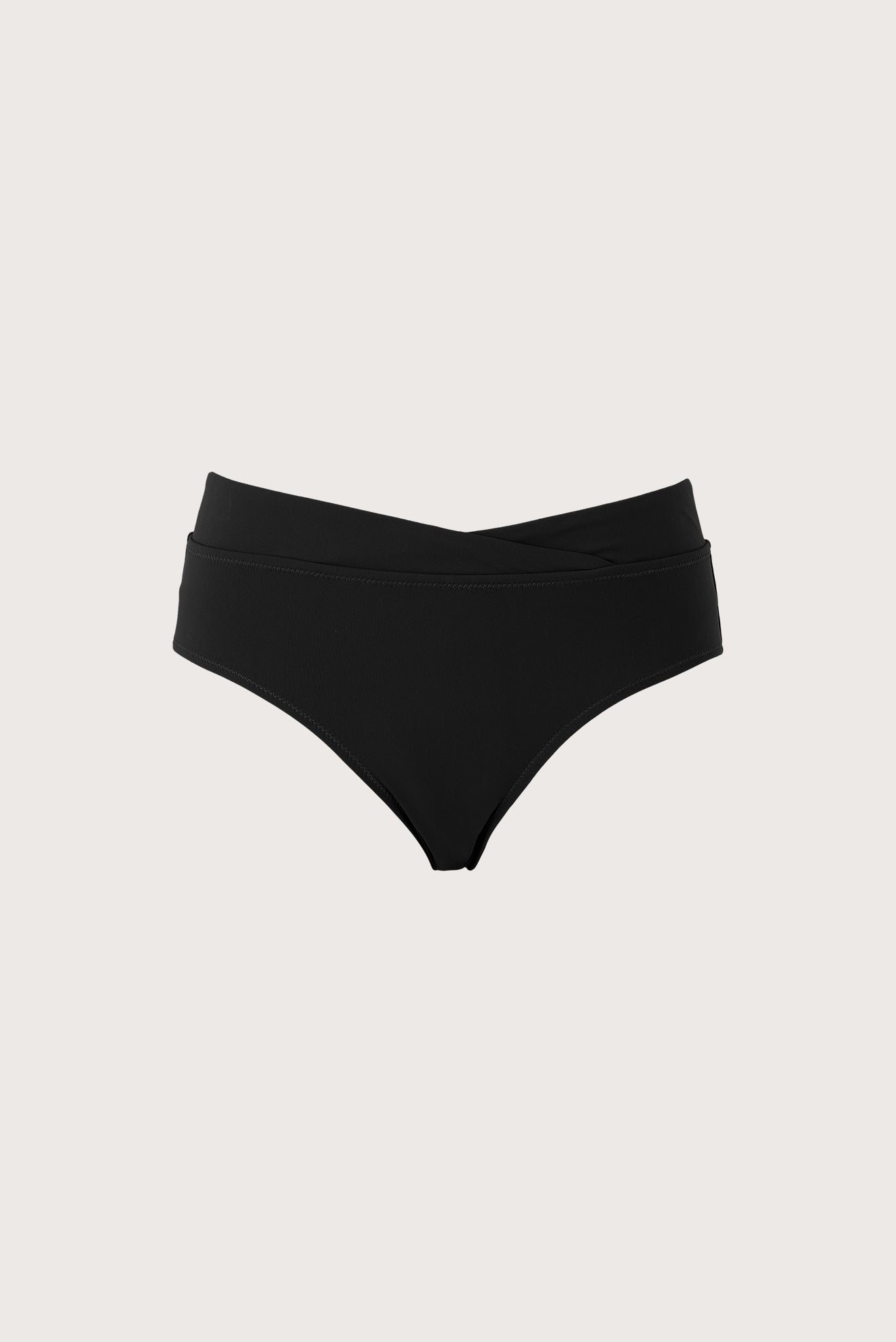 Black Crossed High-Waist Bottom