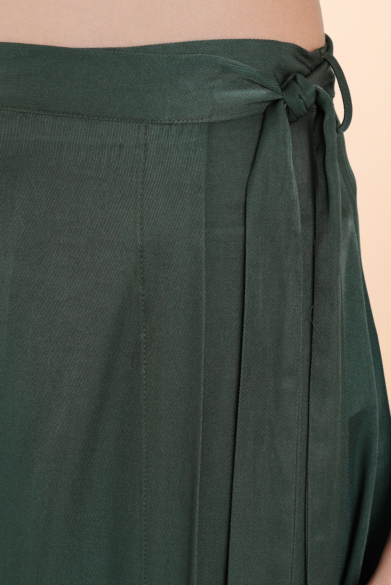 Satin Long Skirt Green