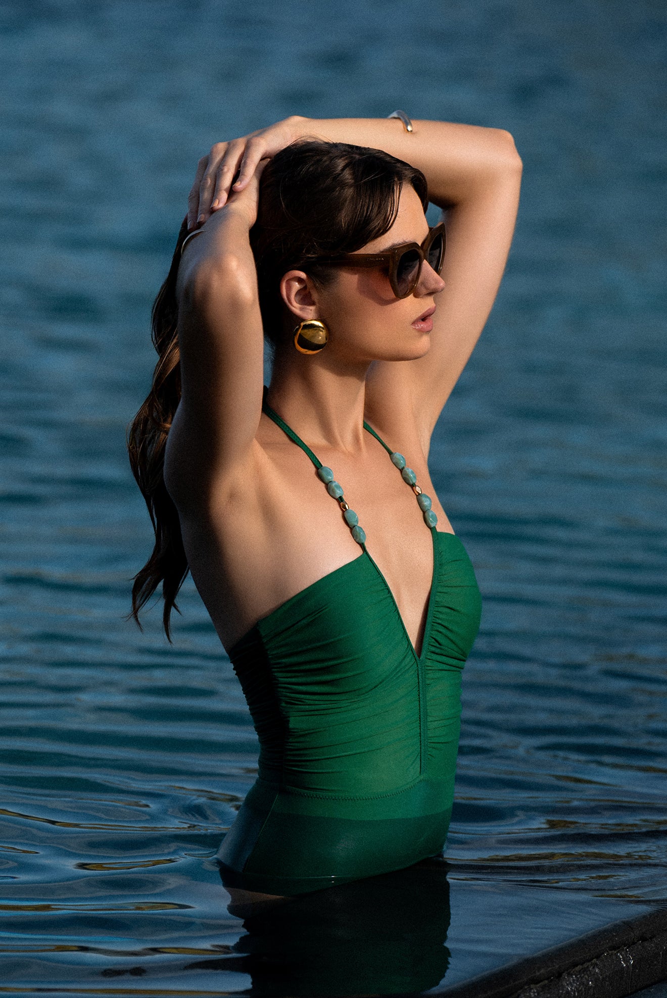 Lagoa Liso Ruched Beads One-Piece
