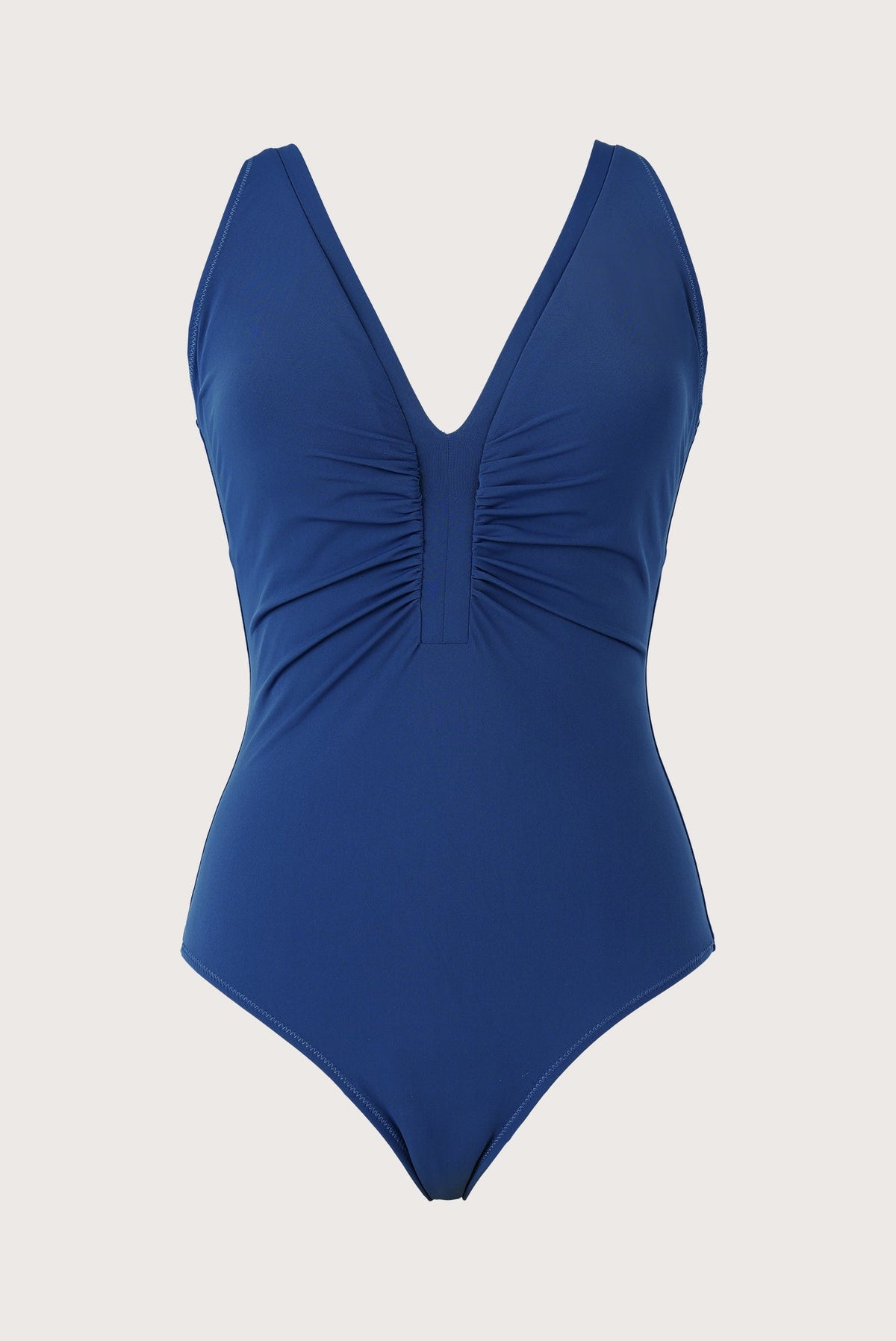 V-Neck One-Piece Swimsuit Blue Opal