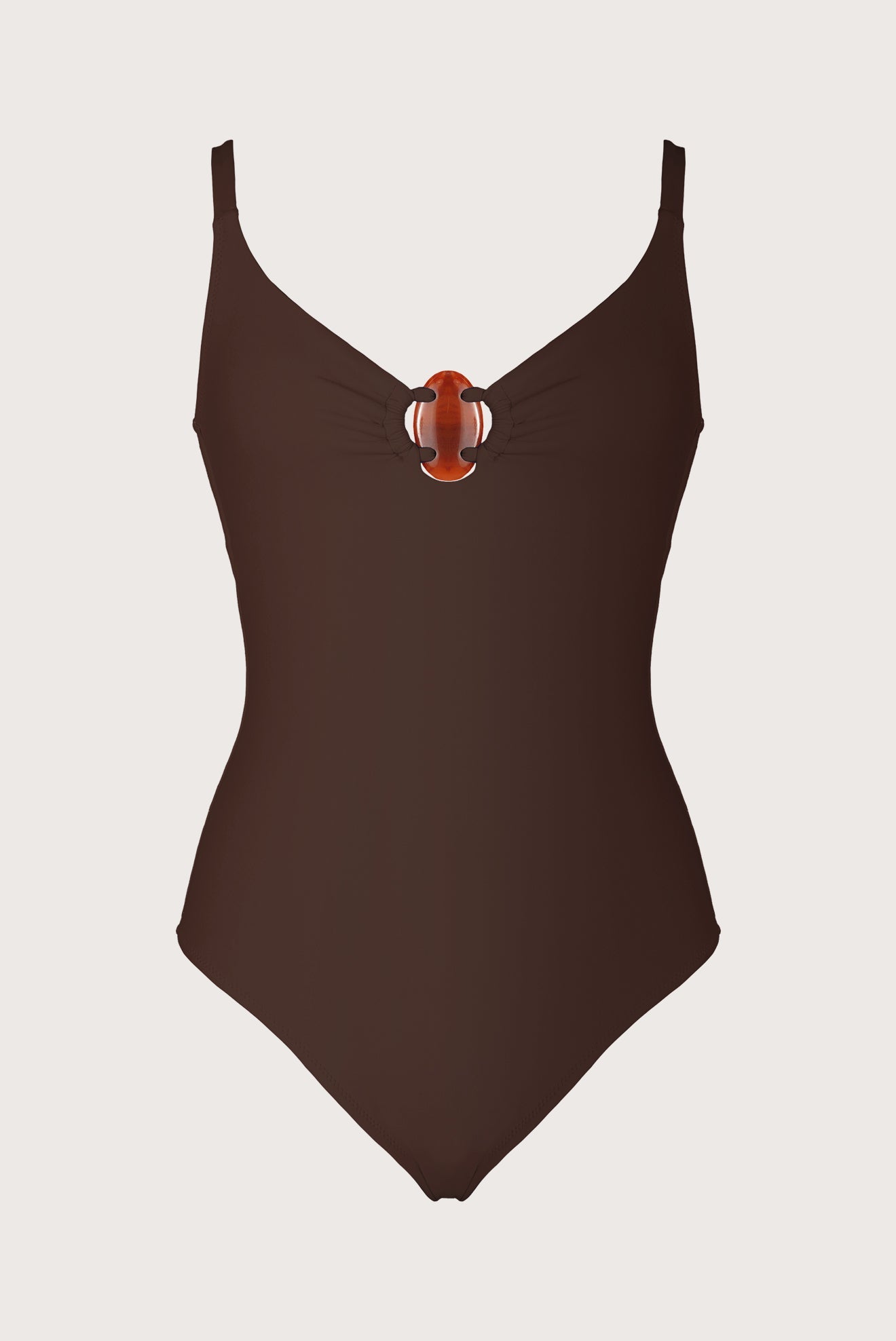 Straps Accessory One-Piece Swimsuit Chocolate