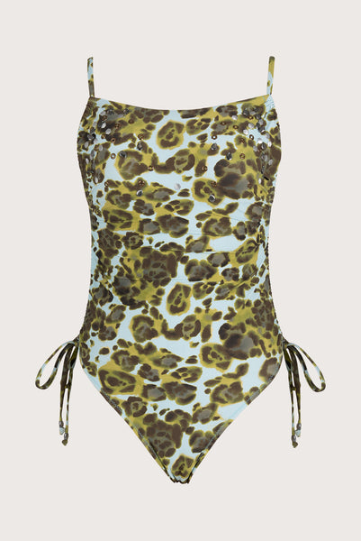 Cirila Embellished One-Piece Swimsuit - Animal Print Style
