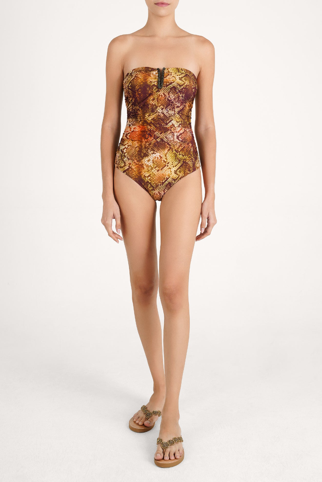 Kileya Embroidered Bandeau One-Piece