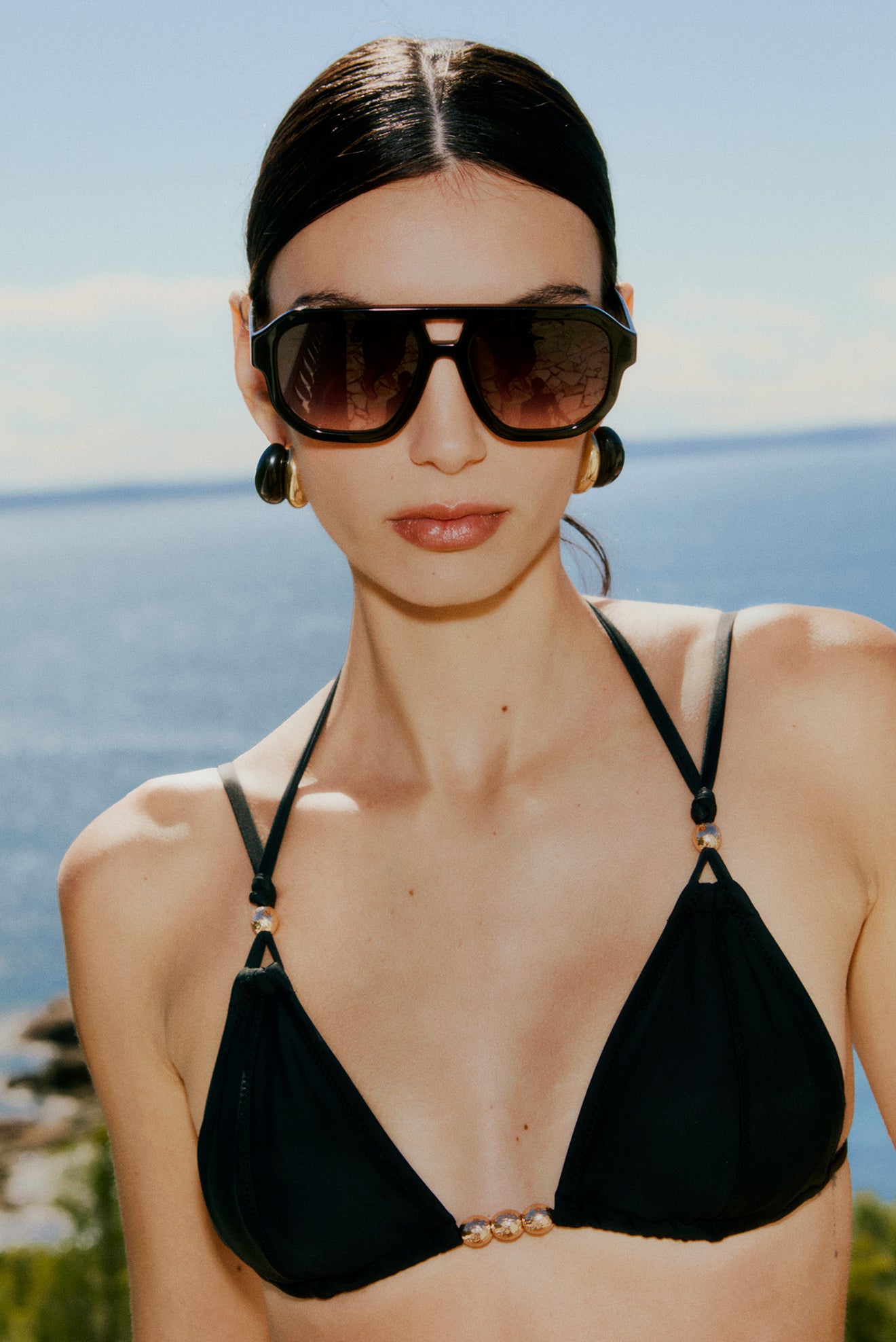 Ilhabela Triangle Bikini Top Black
